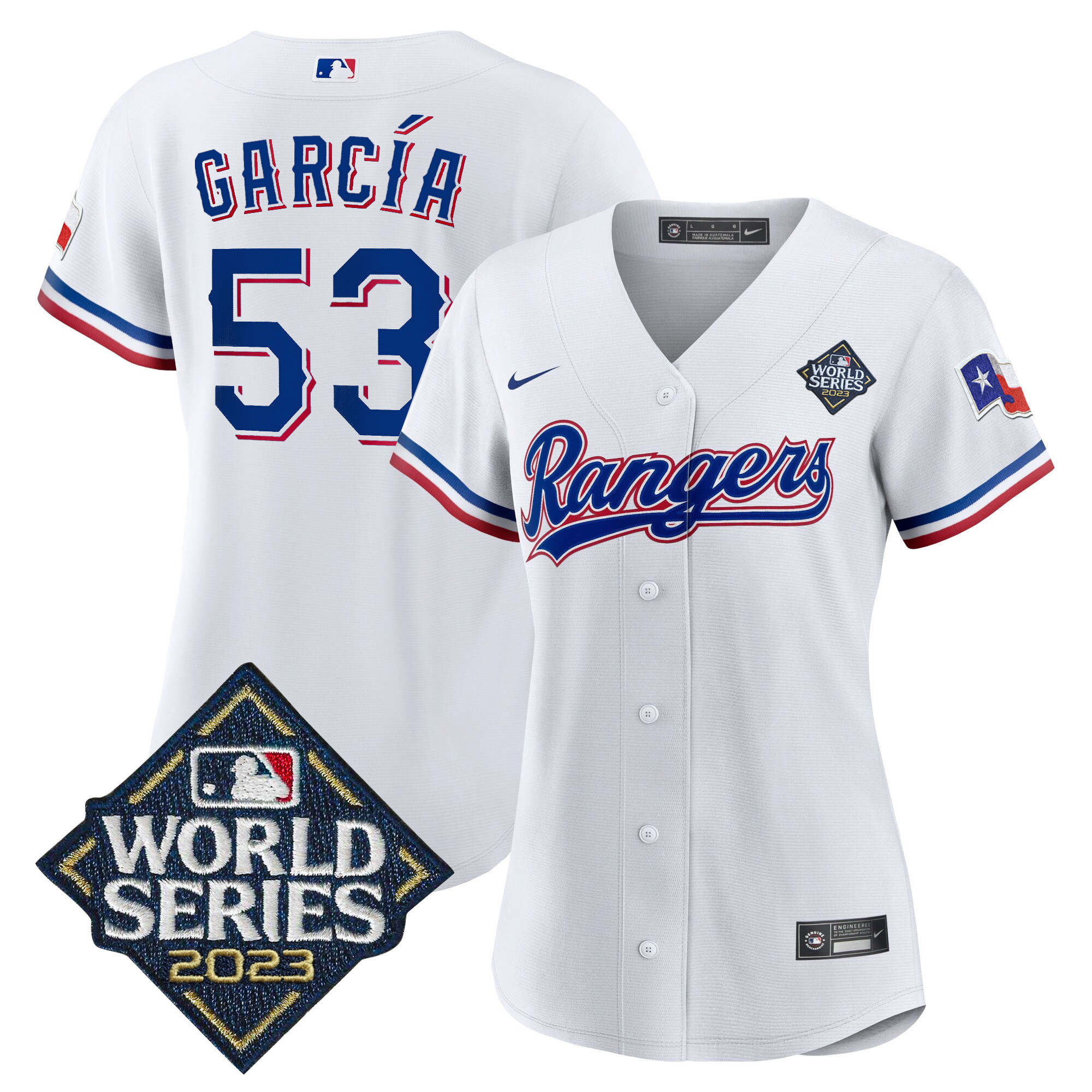 Adolis Garcia Women's Texas Rangers World Series Baseball V2 White Jersey