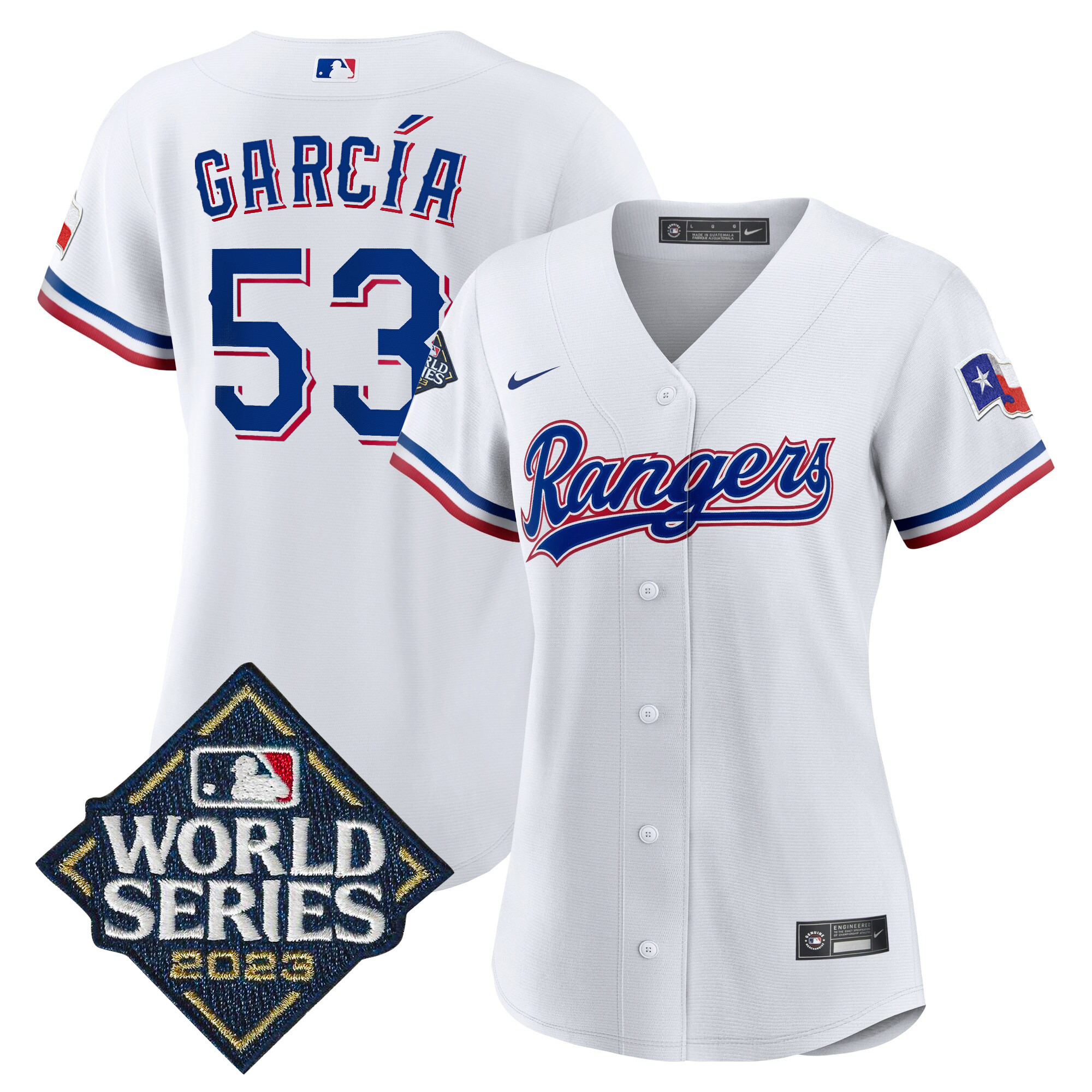 Adolis Garcia Women's Texas Rangers World Series Baseball White Jersey