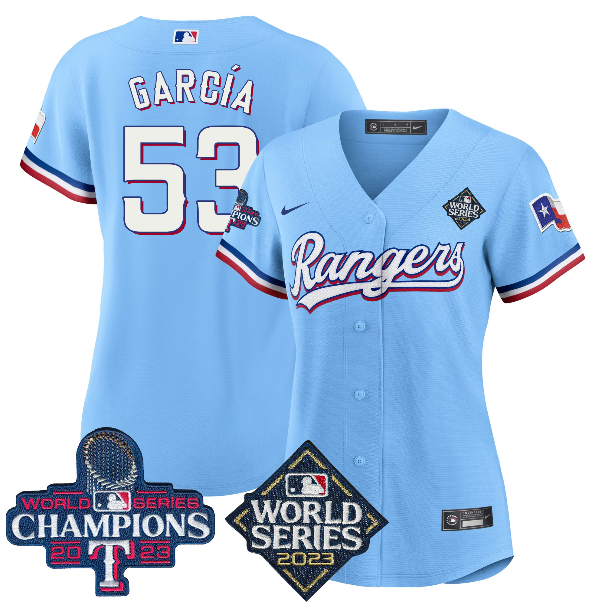 Adolis Garcia Women's Texas Rangers World Series Champions Baseball V4 Blue Jersey