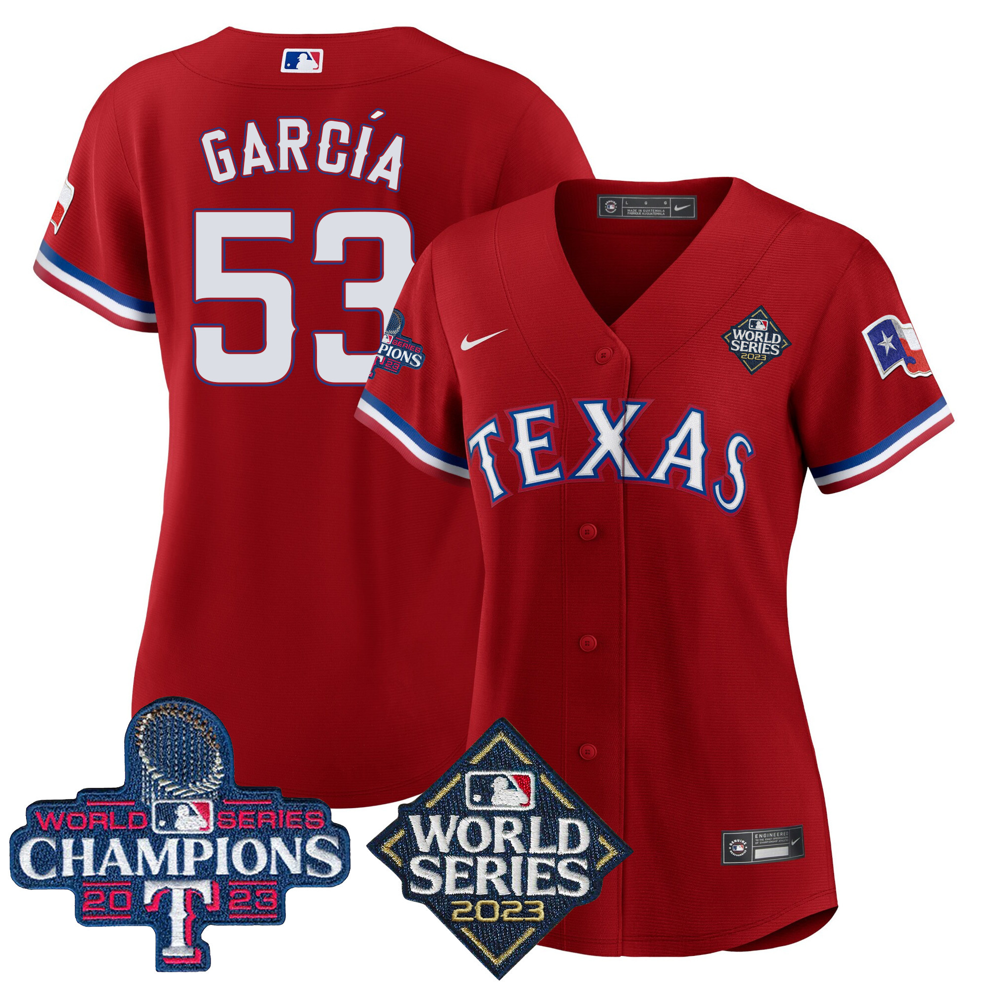 Adolis Garcia Women's Texas Rangers World Series Champions Baseball V4 Red Jersey