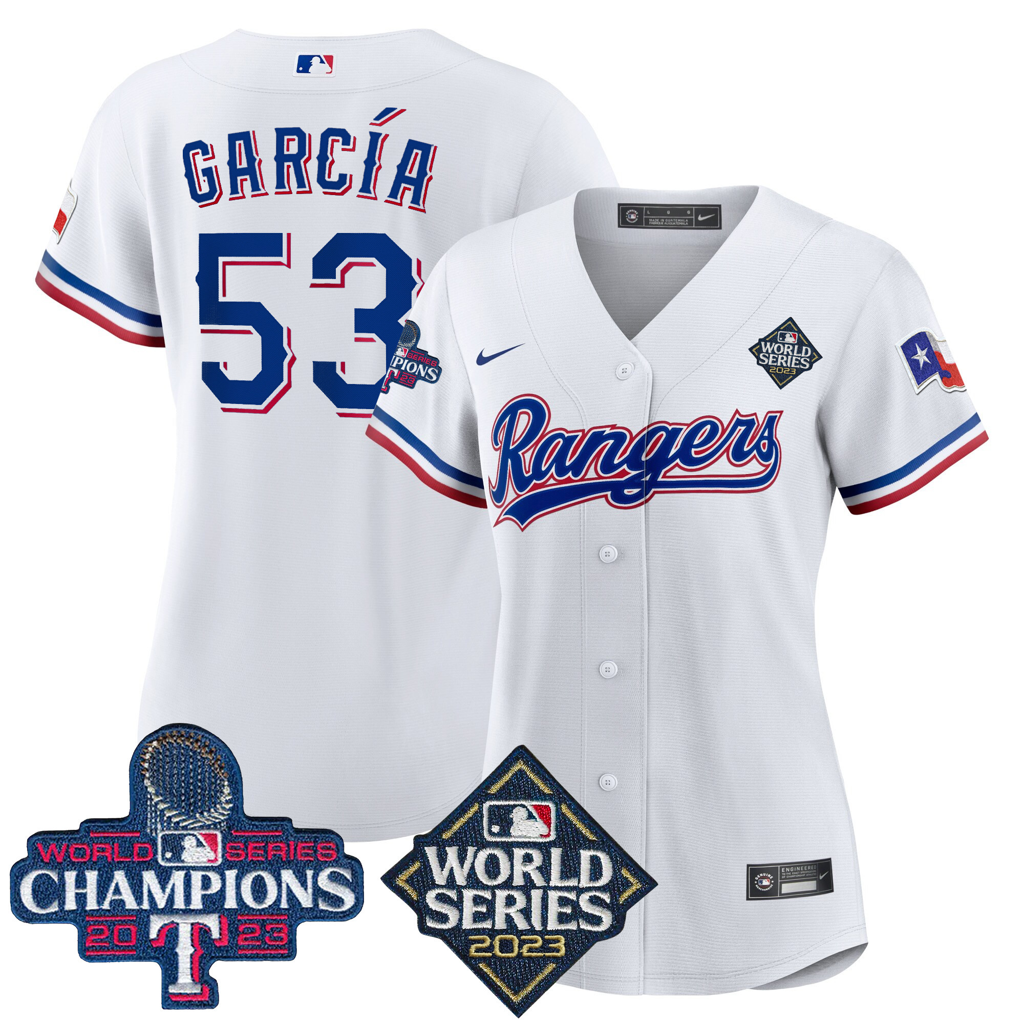 Adolis Garcia Women's Texas Rangers World Series Champions Baseball V4 White Jersey