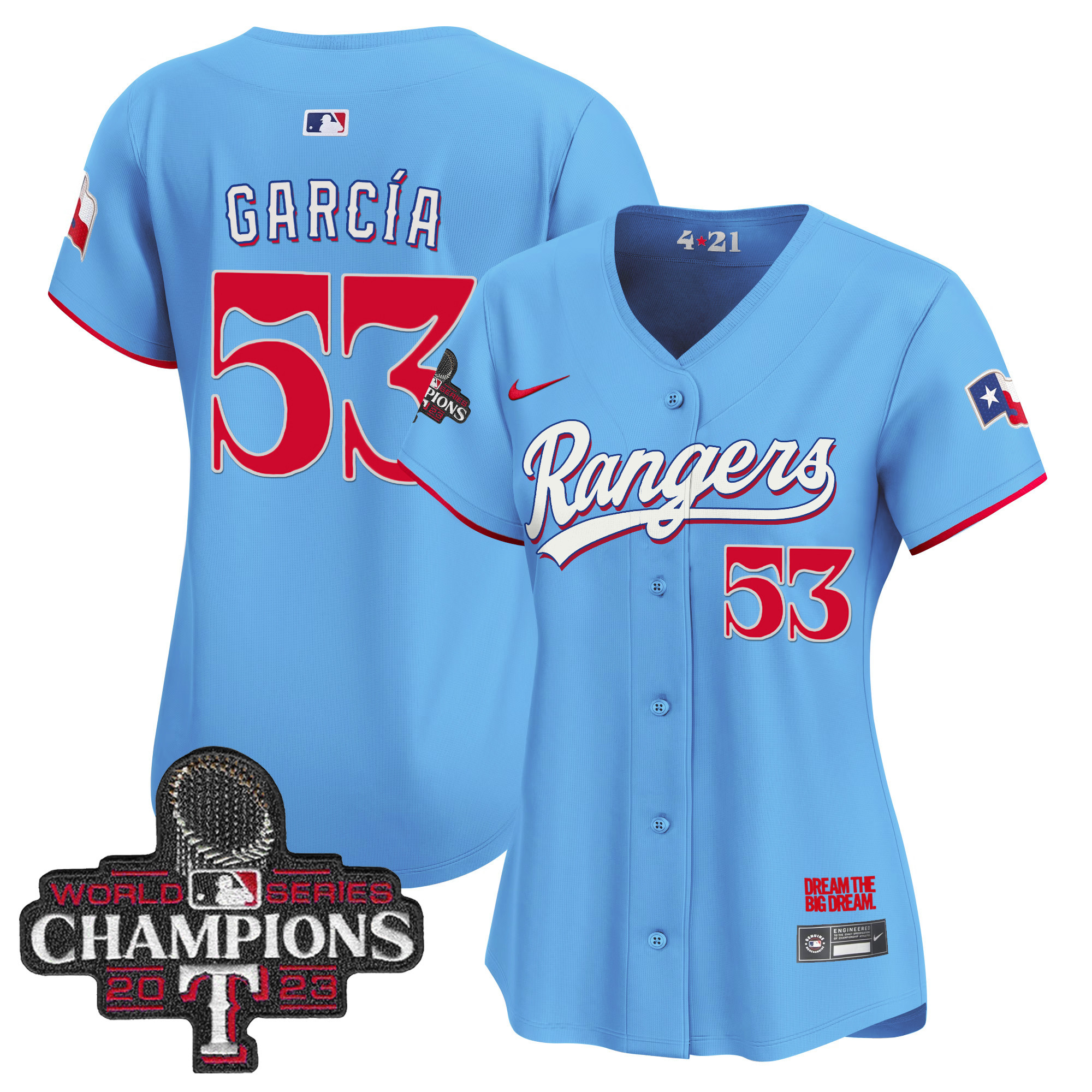 Adolis Garcia Women's Texas Rangers World Series Champions City Connect Vapor Premier Limited Blue Jersey