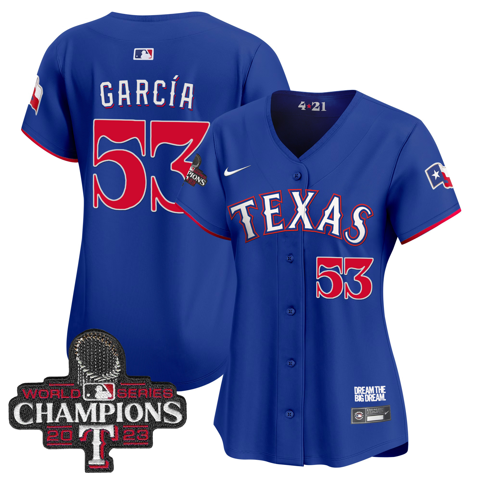 Adolis Garcia Women's Texas Rangers World Series Champions City Connect Vapor Premier Limited Royal Jersey