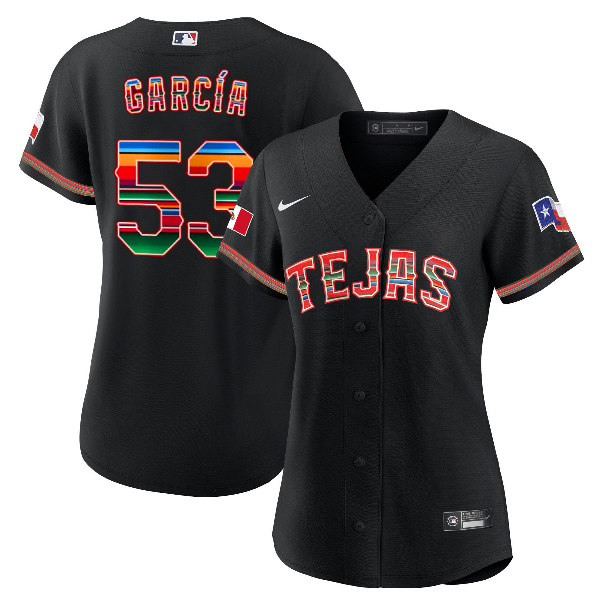 Adolis Garcia Women's Texas Rangers Mexican Black Jersey