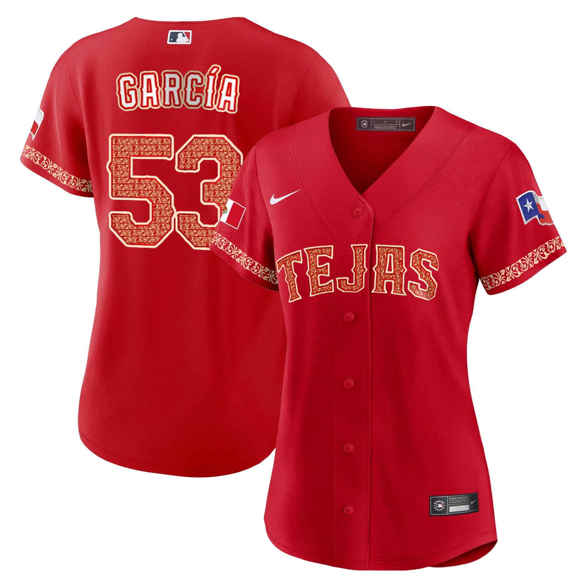 Adolis Garcia Women's Texas Rangers Mexican Red Jersey