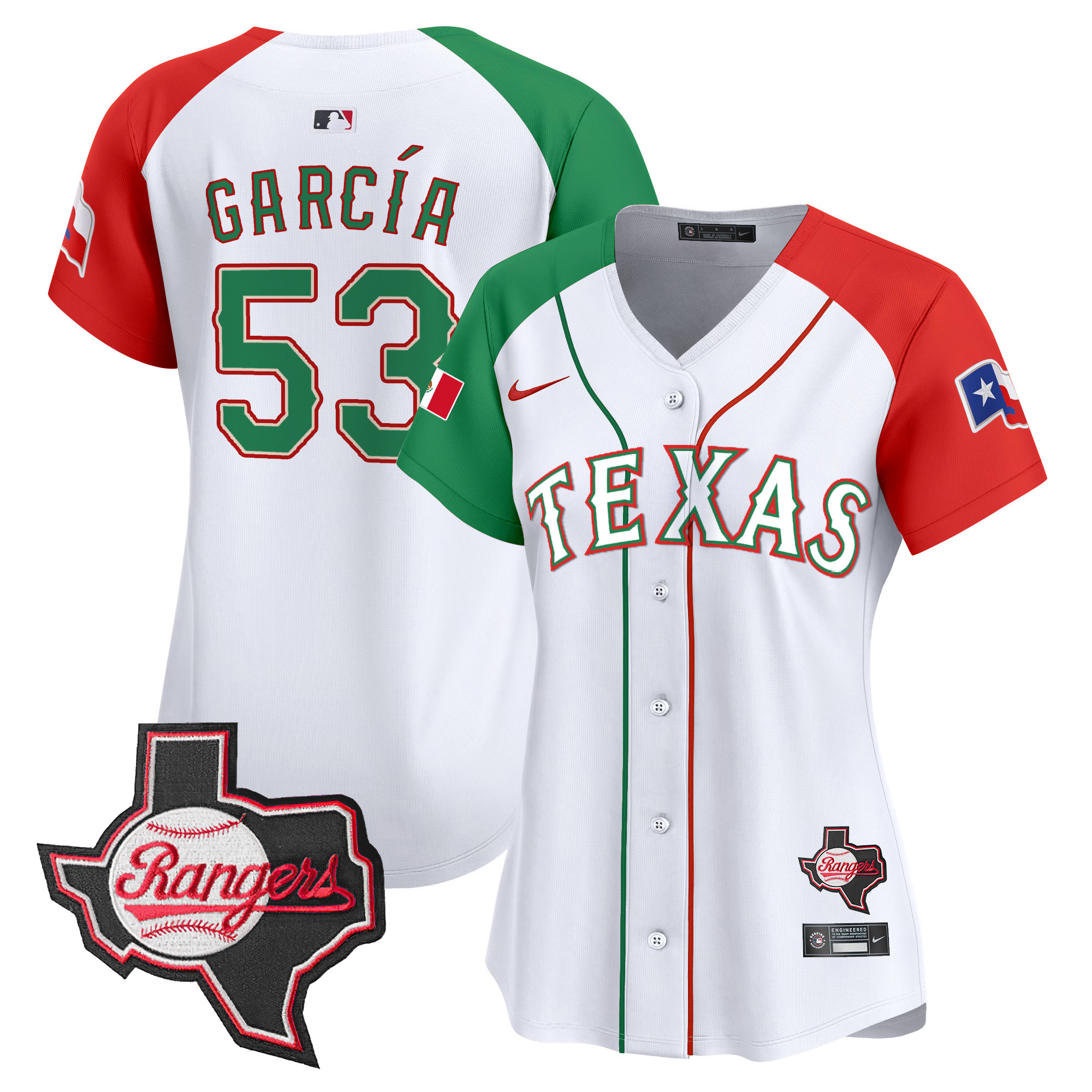 Adolis Garcia Women's Texas Rangers Mexico Texas Patch Vapor Premier Limited Alternate Jersey