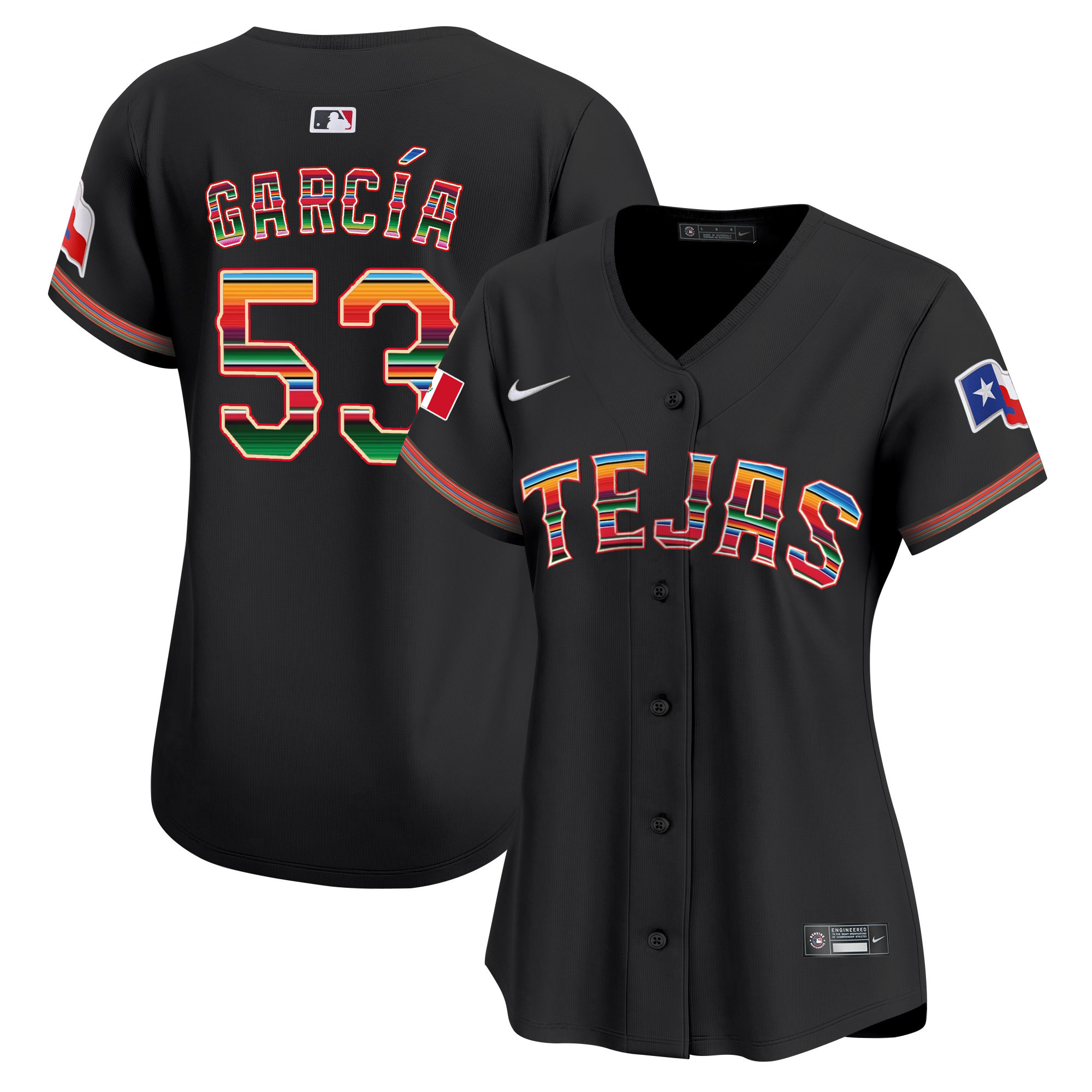 Adolis Garcia Women's Texas Rangers Mexico Vapor Premier Limited Black Jersey
