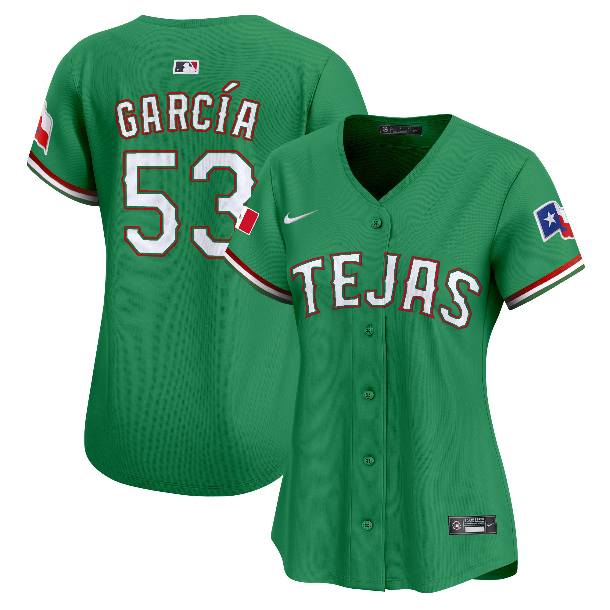 Adolis Garcia Women's Texas Rangers Mexico Vapor Premier Limited Green Jersey