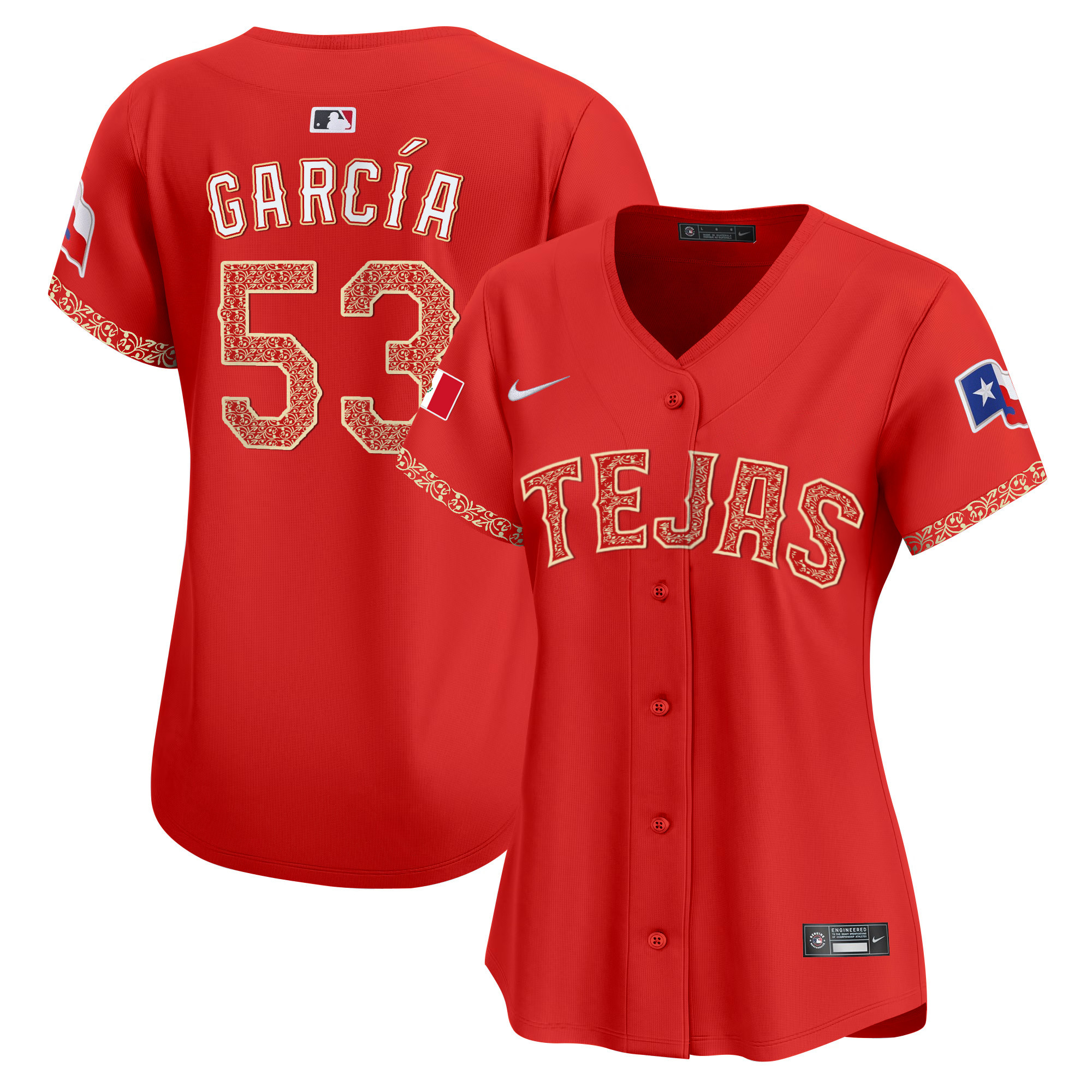 Adolis Garcia Women's Texas Rangers Mexico Vapor Premier Limited Red Jersey