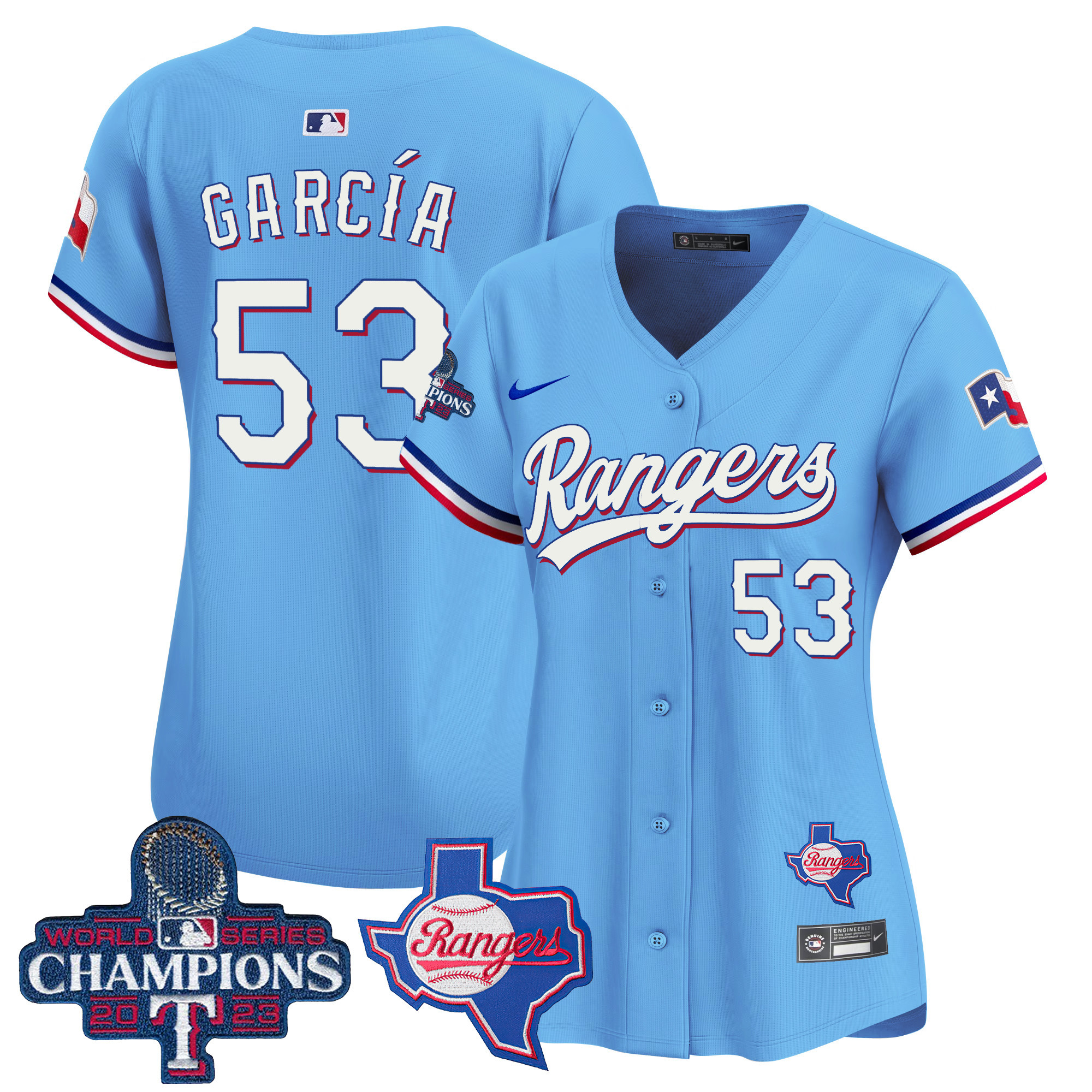 Adolis Garcia Women's Texas Rangers World Series Champions Vapor Premier Limited V2 Blue Jersey