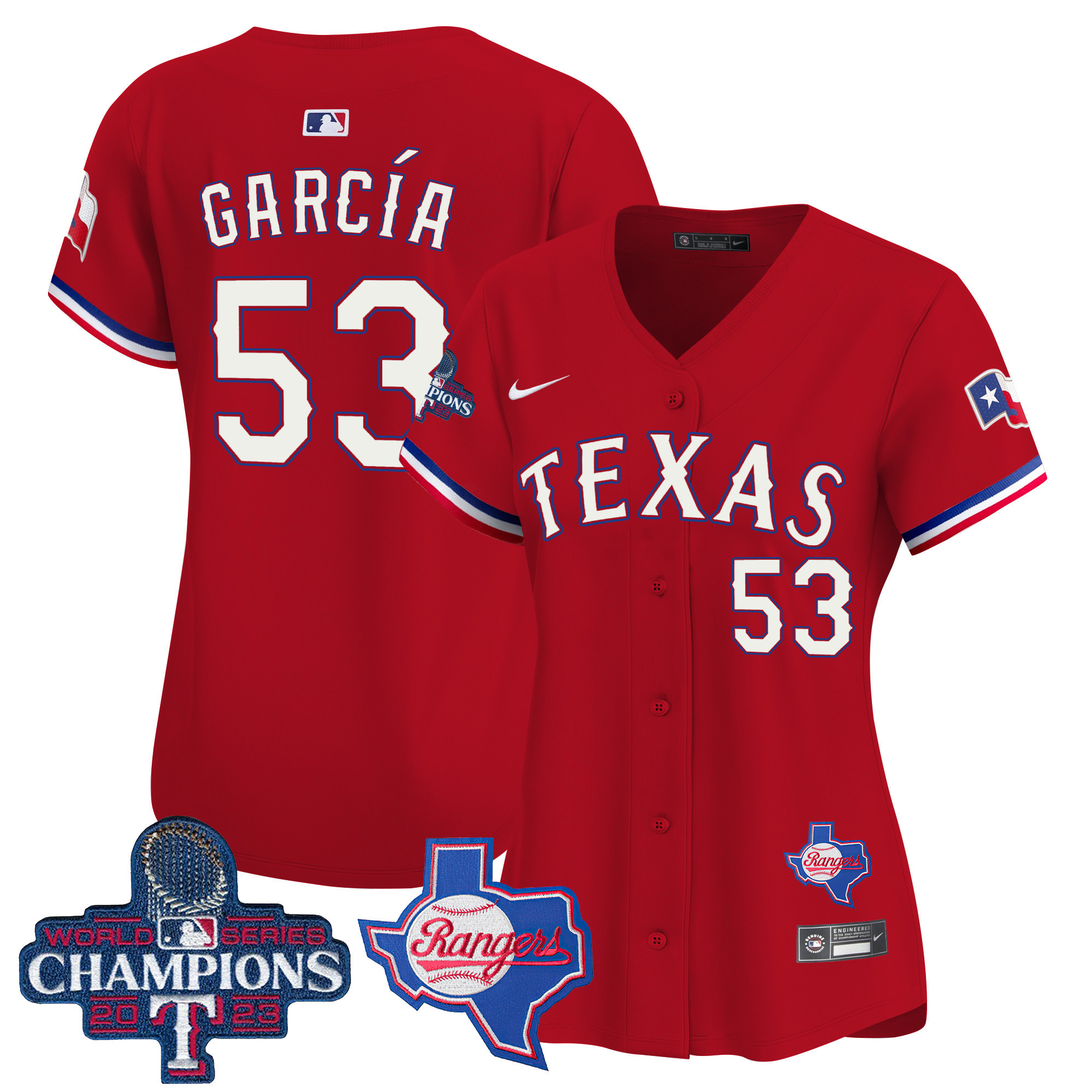 Adolis Garcia Women's Texas Rangers World Series Champions Vapor Premier Limited V2 Red Jersey