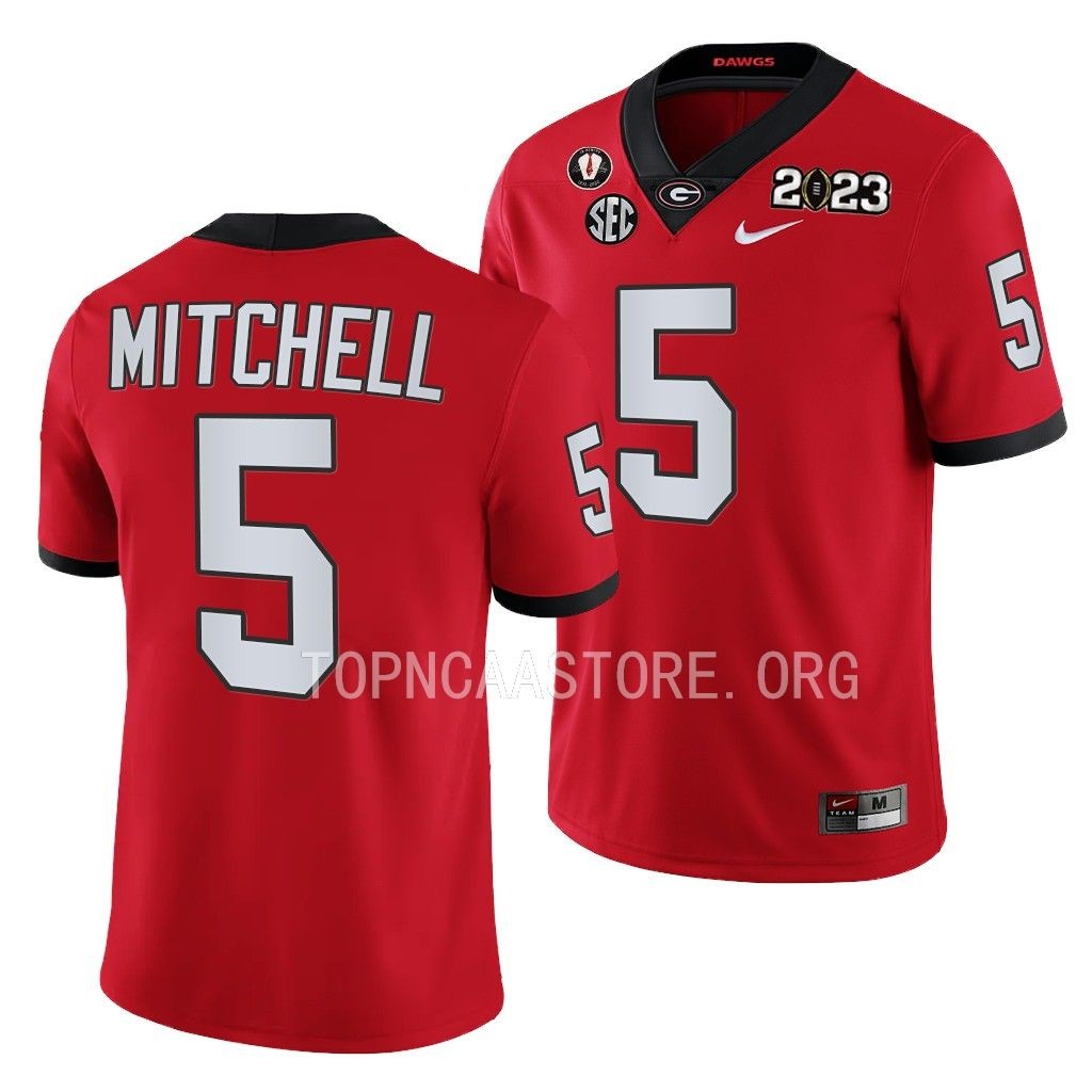 Adonai Mitchell Georgia Bulldogs National Championship #5 Jersey Men's Red College Playoff Uniform