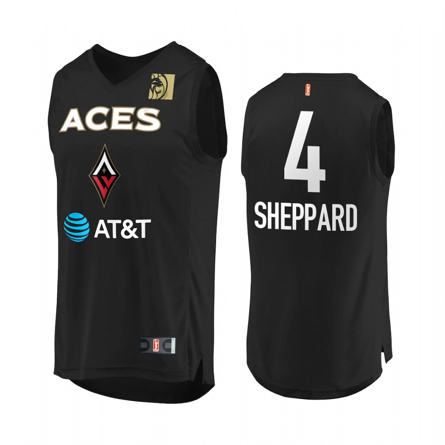 Aisha Sheppard W Draft Las Vegas Aces #2 Black Jersey Round 2