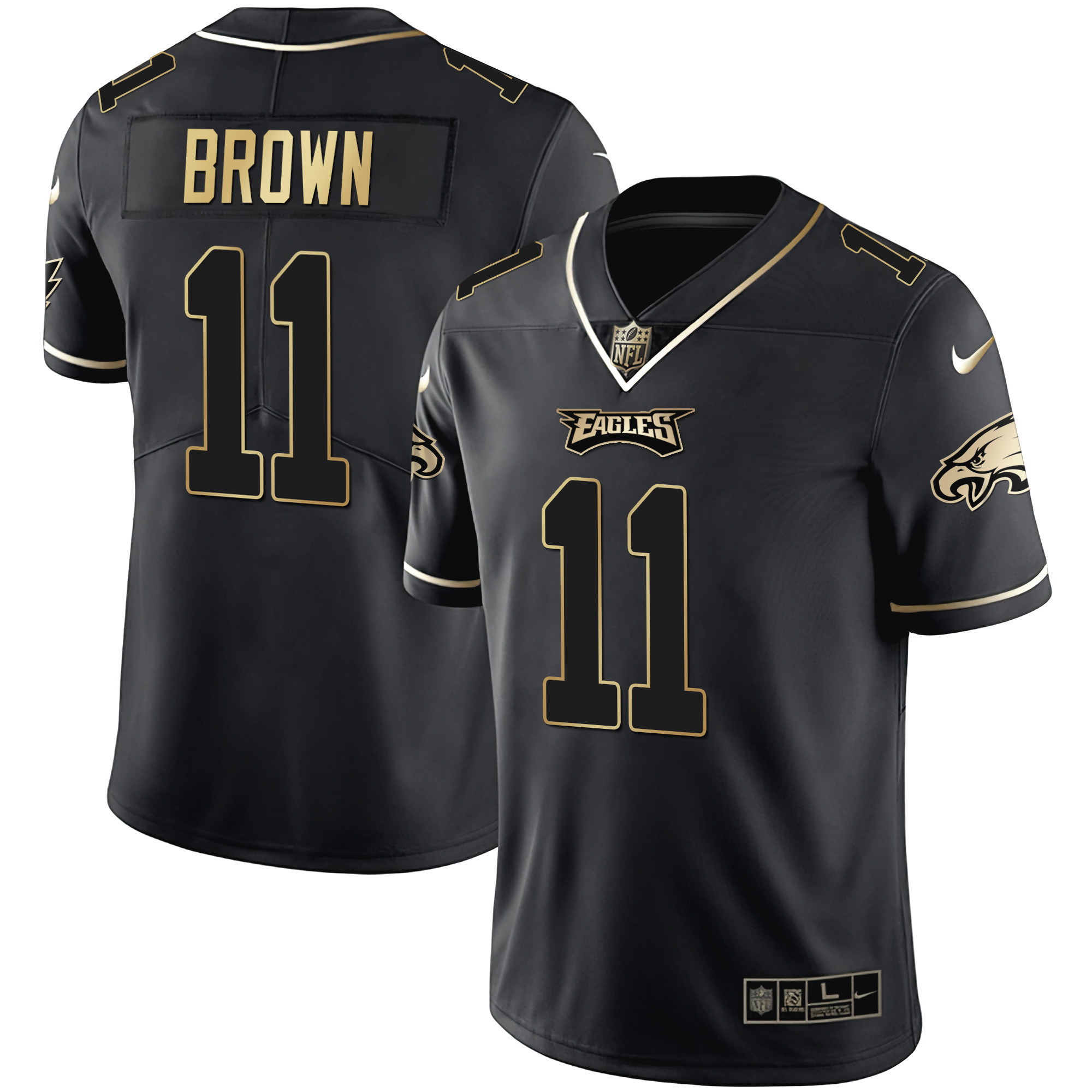 A.J. Brown Youth's Philadelphia Eagles Gold & Split Vapor Black Gold Jersey