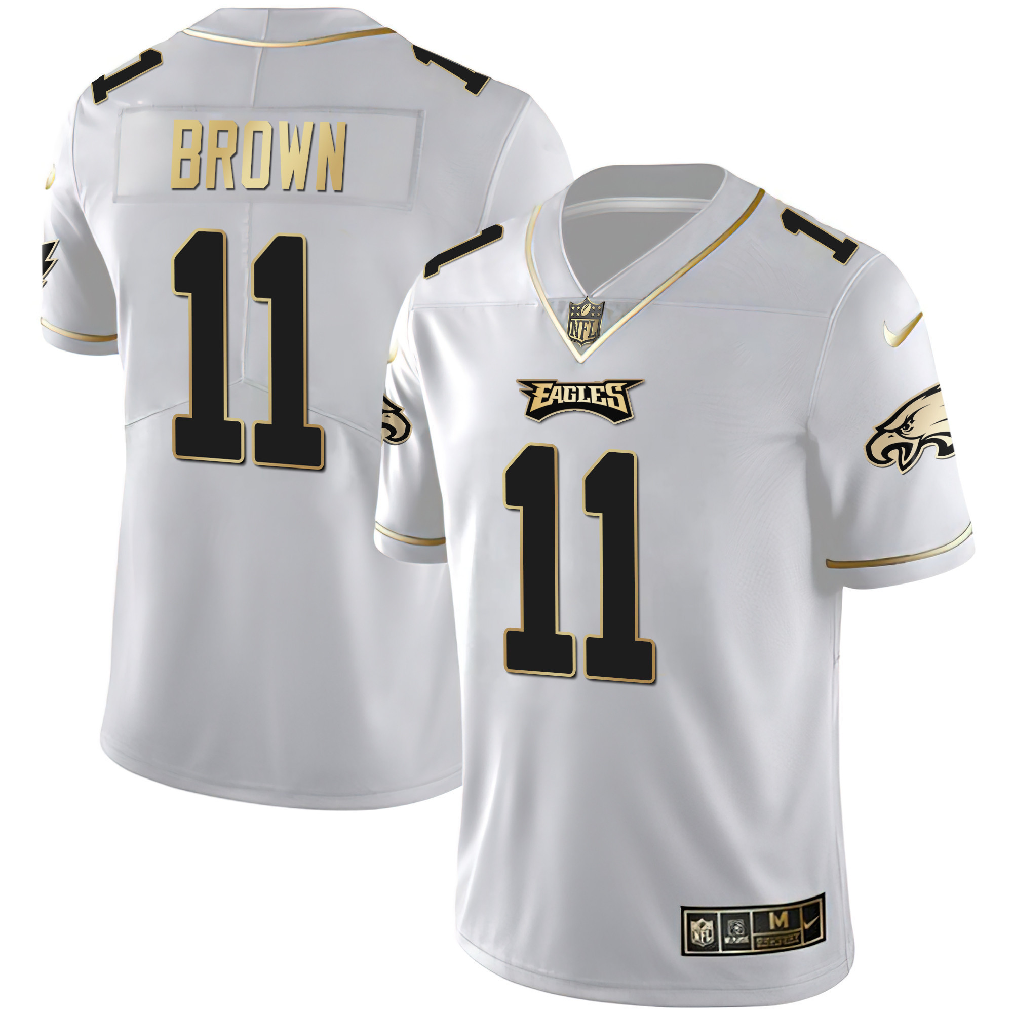 A.J. Brown Youth's Philadelphia Eagles Gold & Split Vapor White Gold Jersey