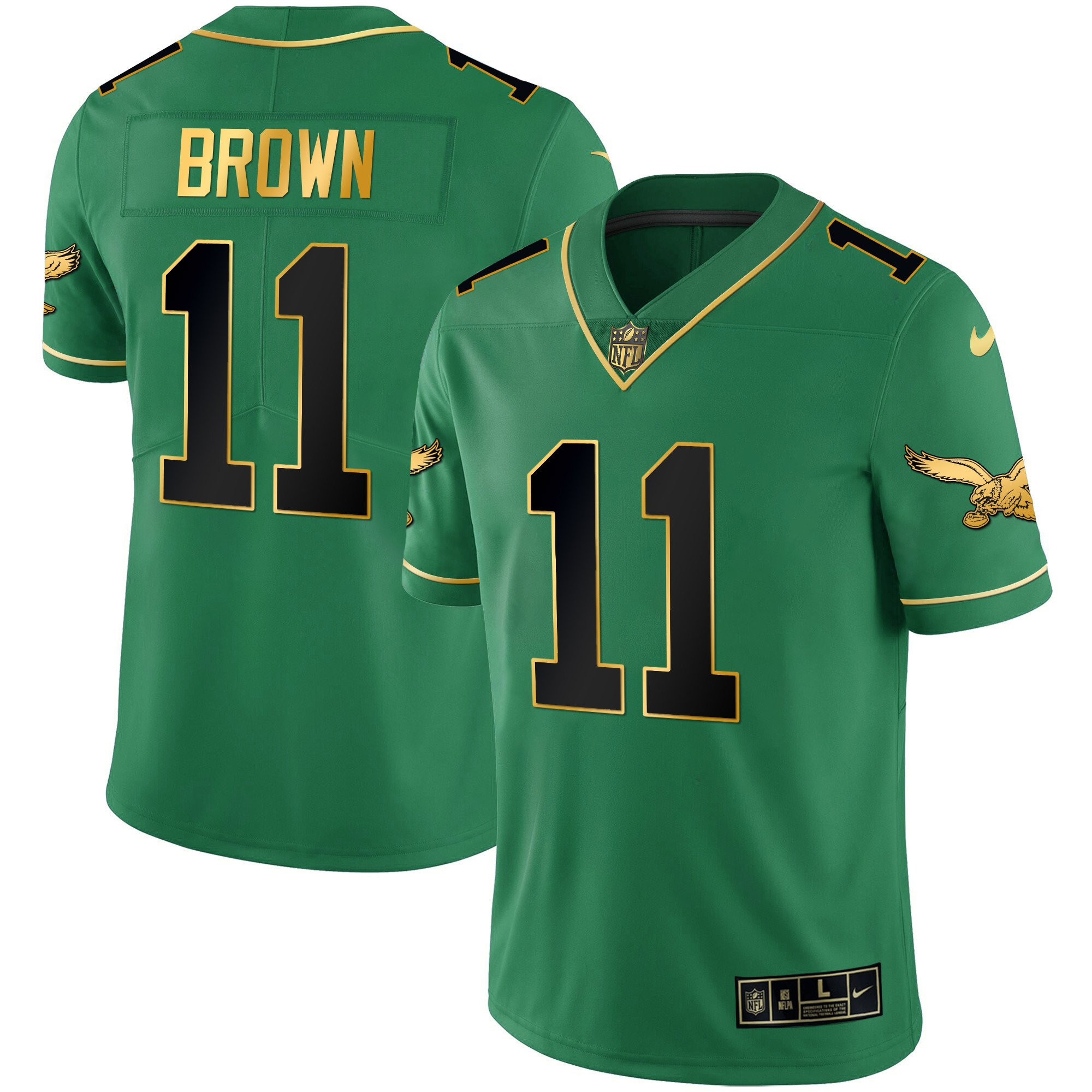 A.J. Brown Youth's Philadelphia Eagles Kelly Green Gold Black Kelly Jersey