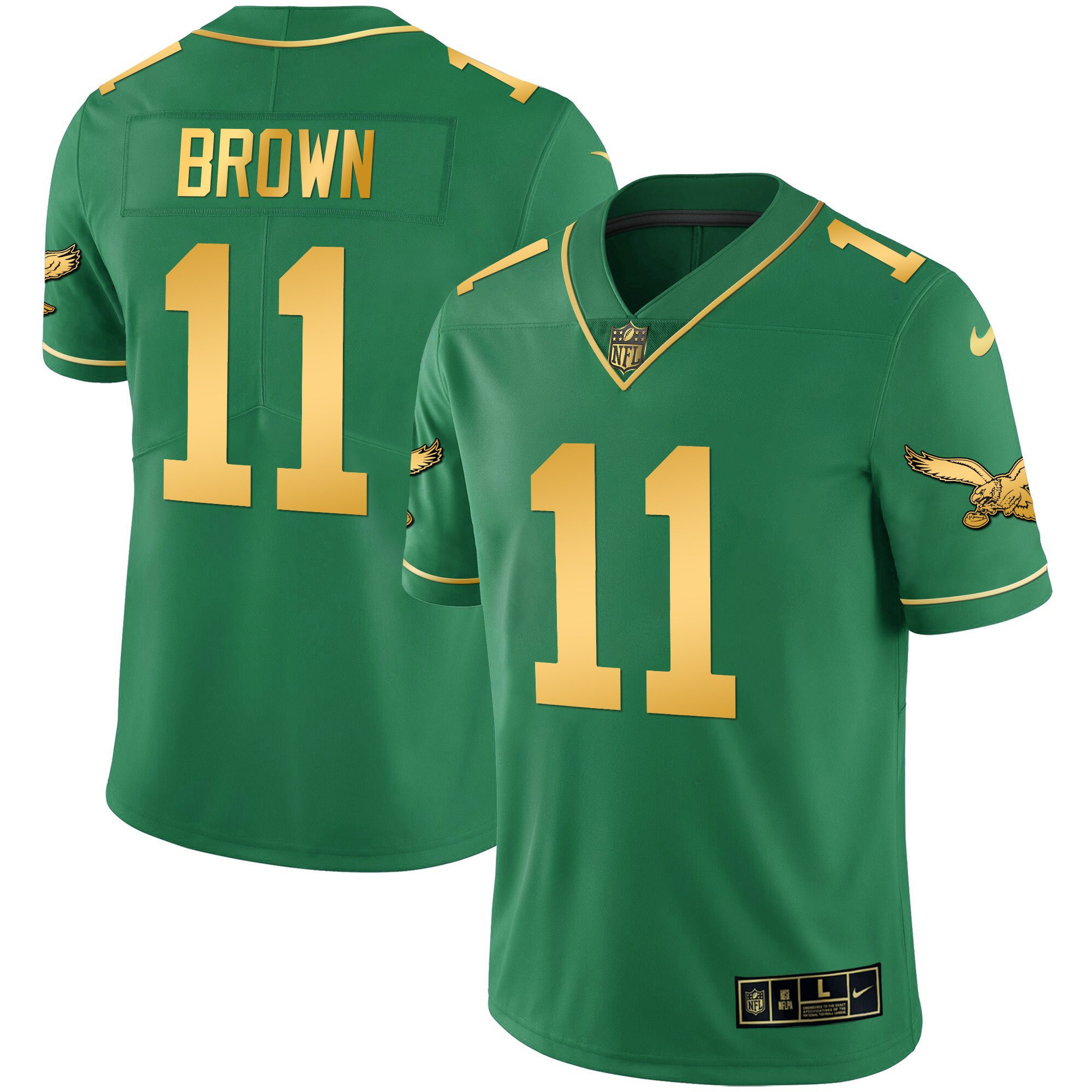 A.J. Brown Youth's Philadelphia Eagles Kelly Green Gold Kelly Gold Jersey