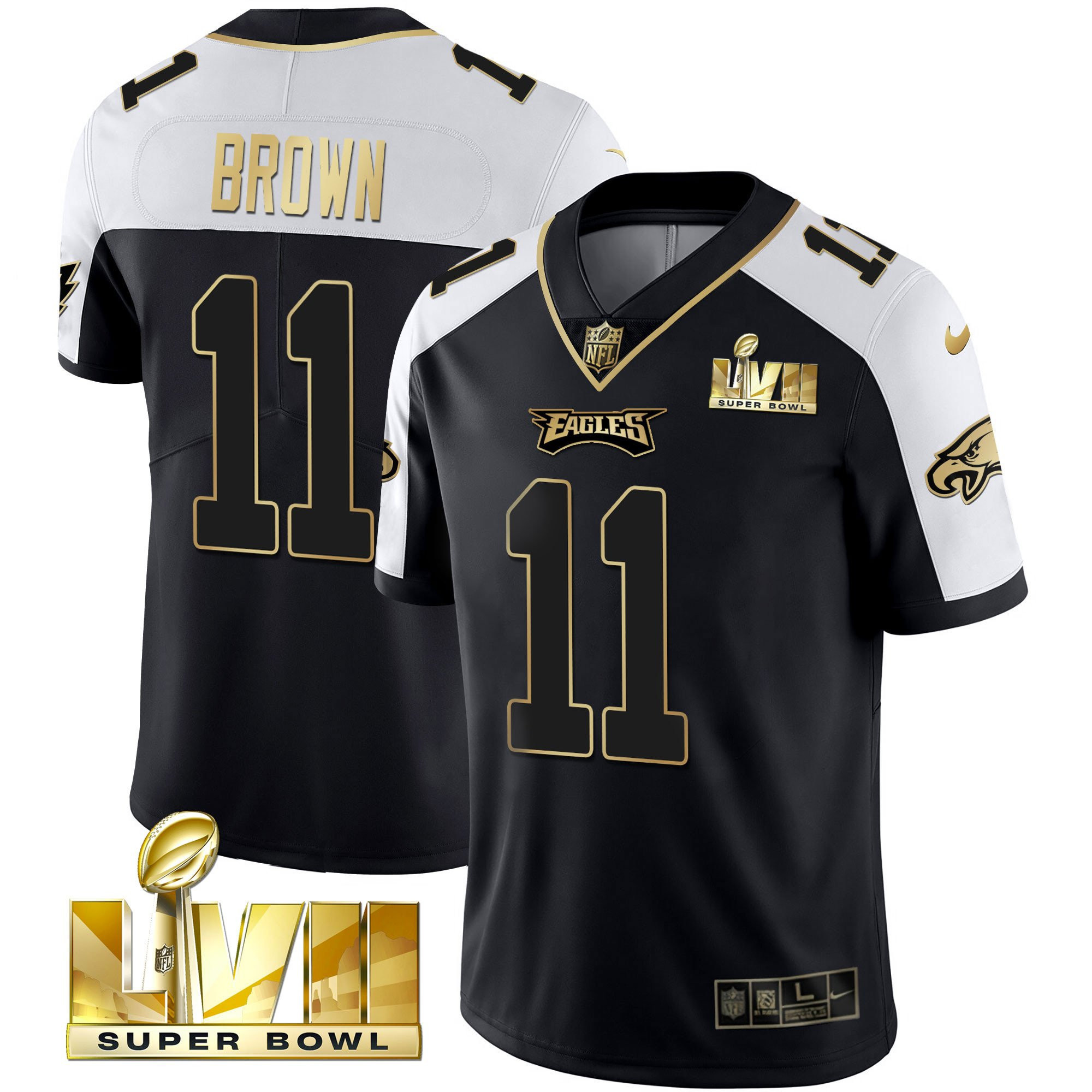 A.J. Brown Youth's Philadelphia Eagles Super Bowl Vapor Gold Alternate Jersey