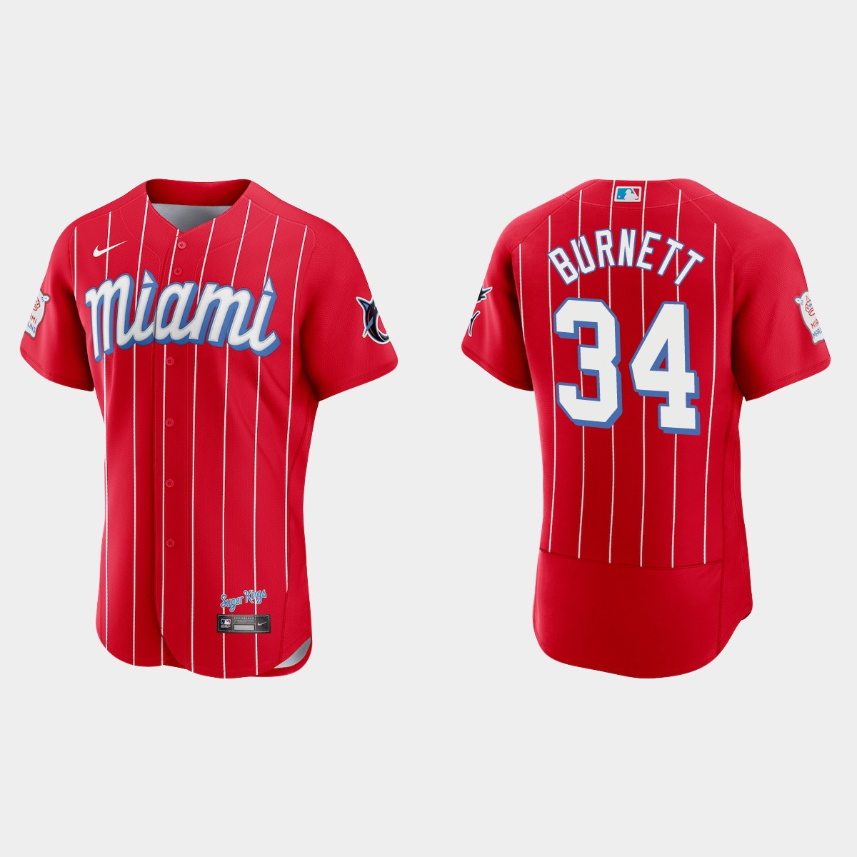 A.J. Burnett Miami Marlins City Connect Jersey - Red
