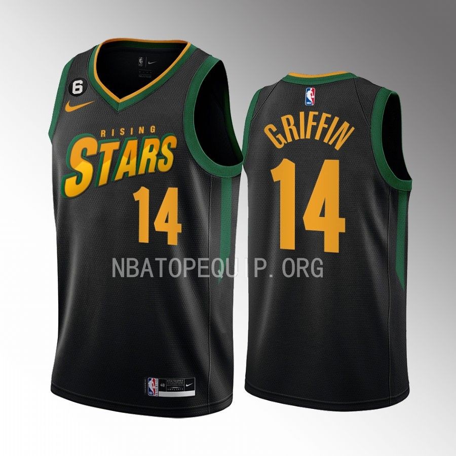 AJ Griffin Rising Stars Jersey Atlanta Hawks #14 Black Men's Uniform