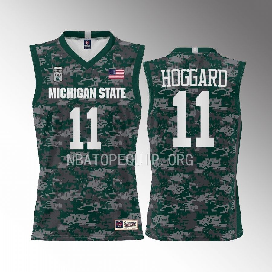 A.J. Hoggard Michigan State Spartans Green Jersey Armed Forces Carrier Classic Game