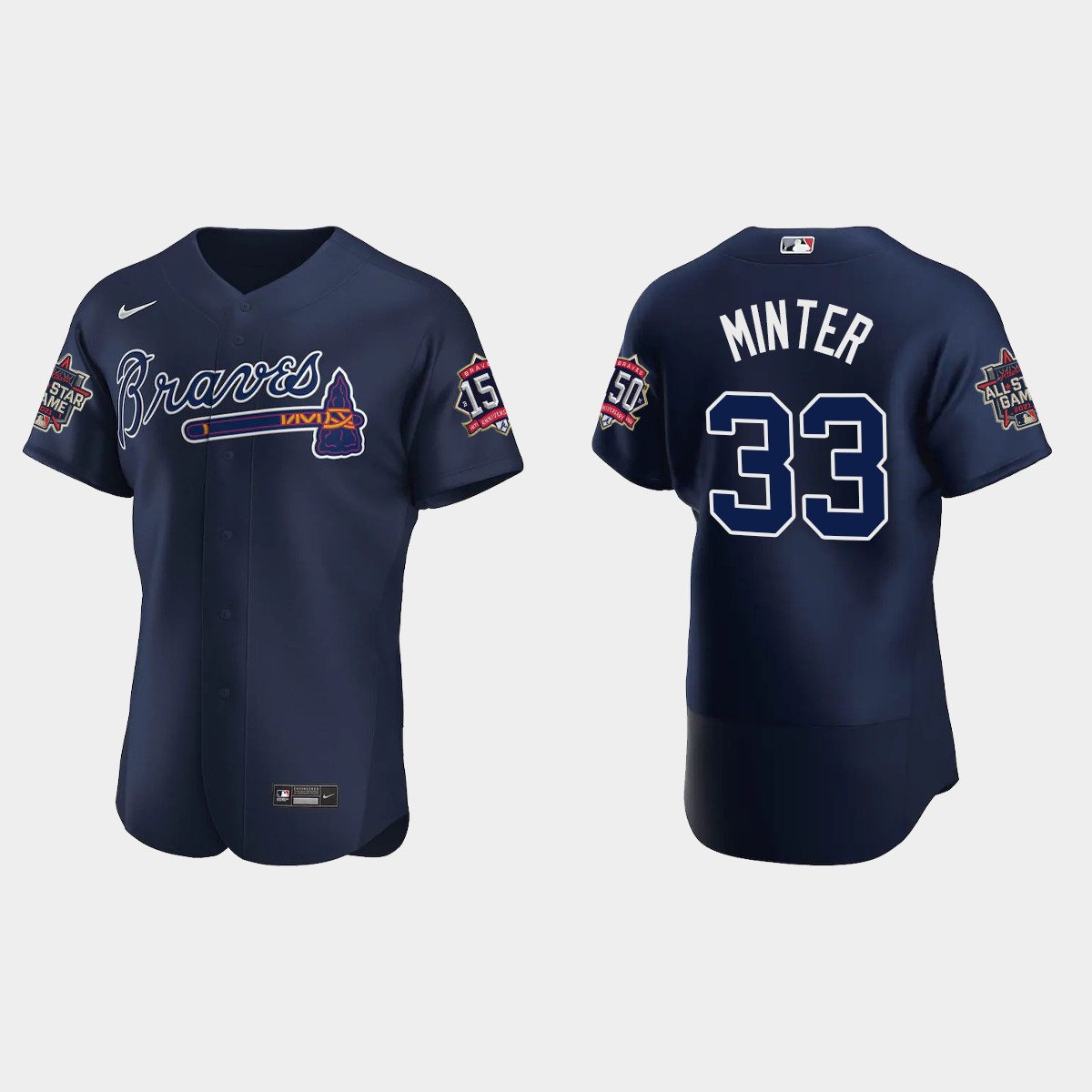 A.J. Minter #33 Atlanta Braves Alternate All-Star Jersey - Navy
