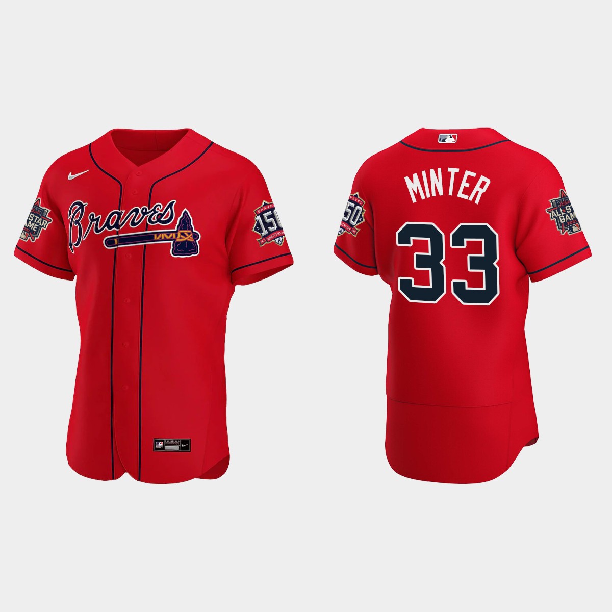 A.J. Minter #33 Atlanta Braves Alternate All-Star Jersey - Red