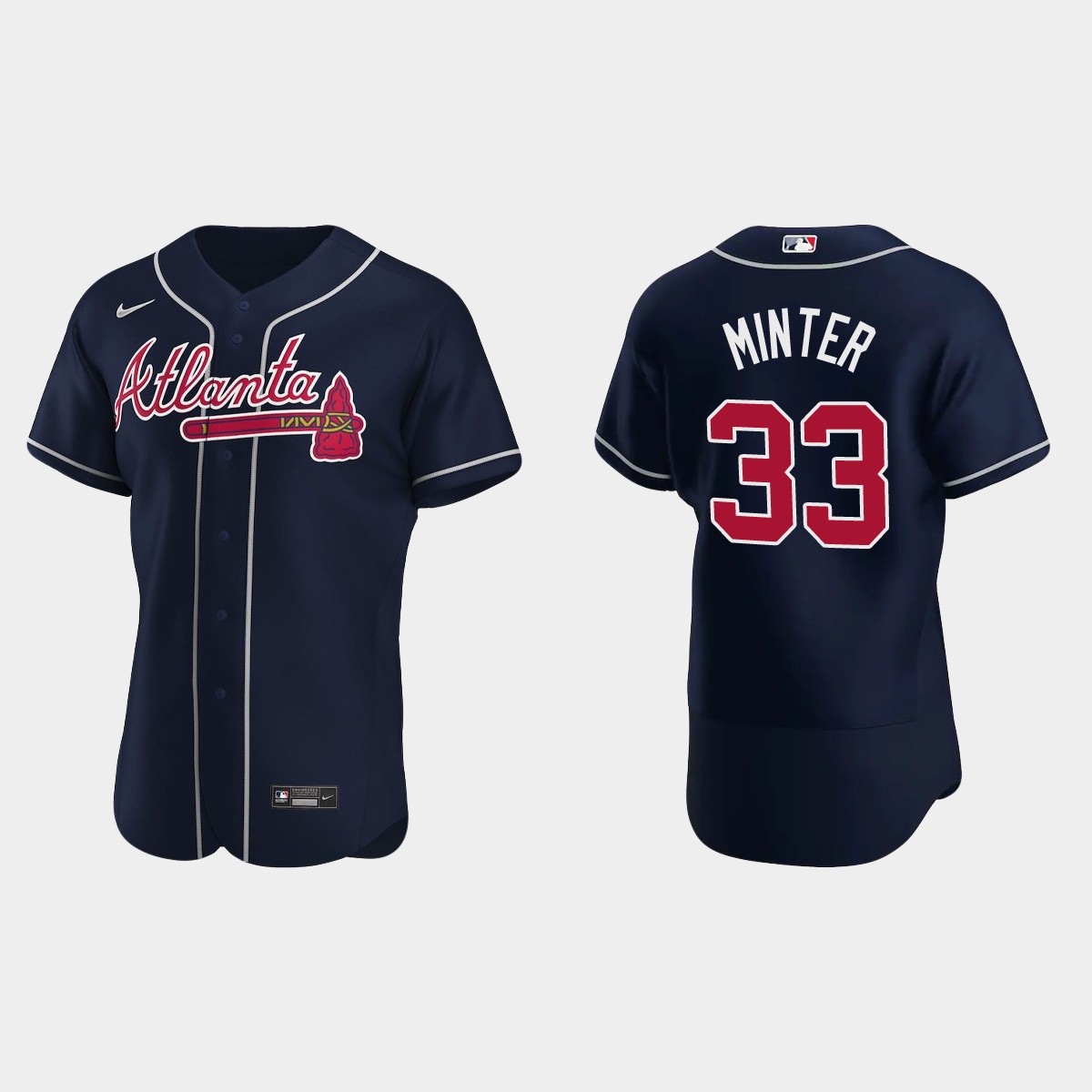 A.J. Minter #33 Atlanta Braves Alternate Jersey - Navy
