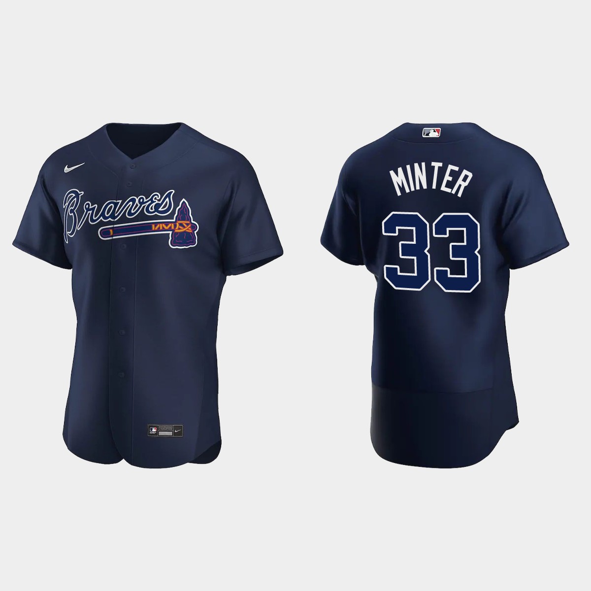 A.J. Minter #33 Atlanta Braves Jersey - Navy