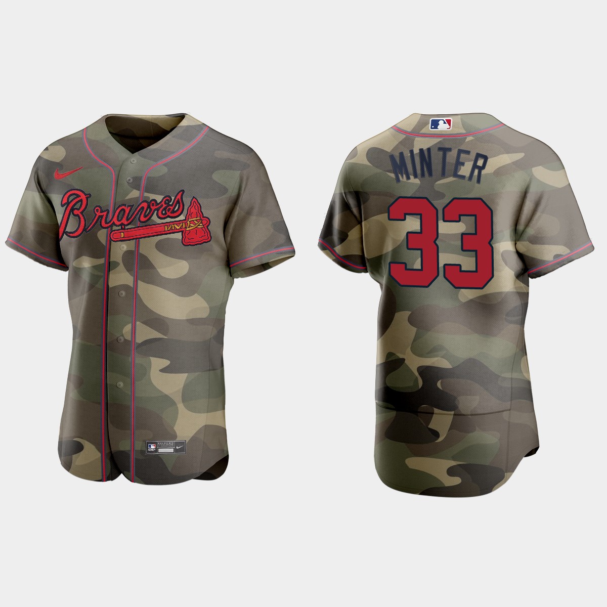 A.J. Minter Atlanta Braves National Armed Forces Day Jersey - Camo