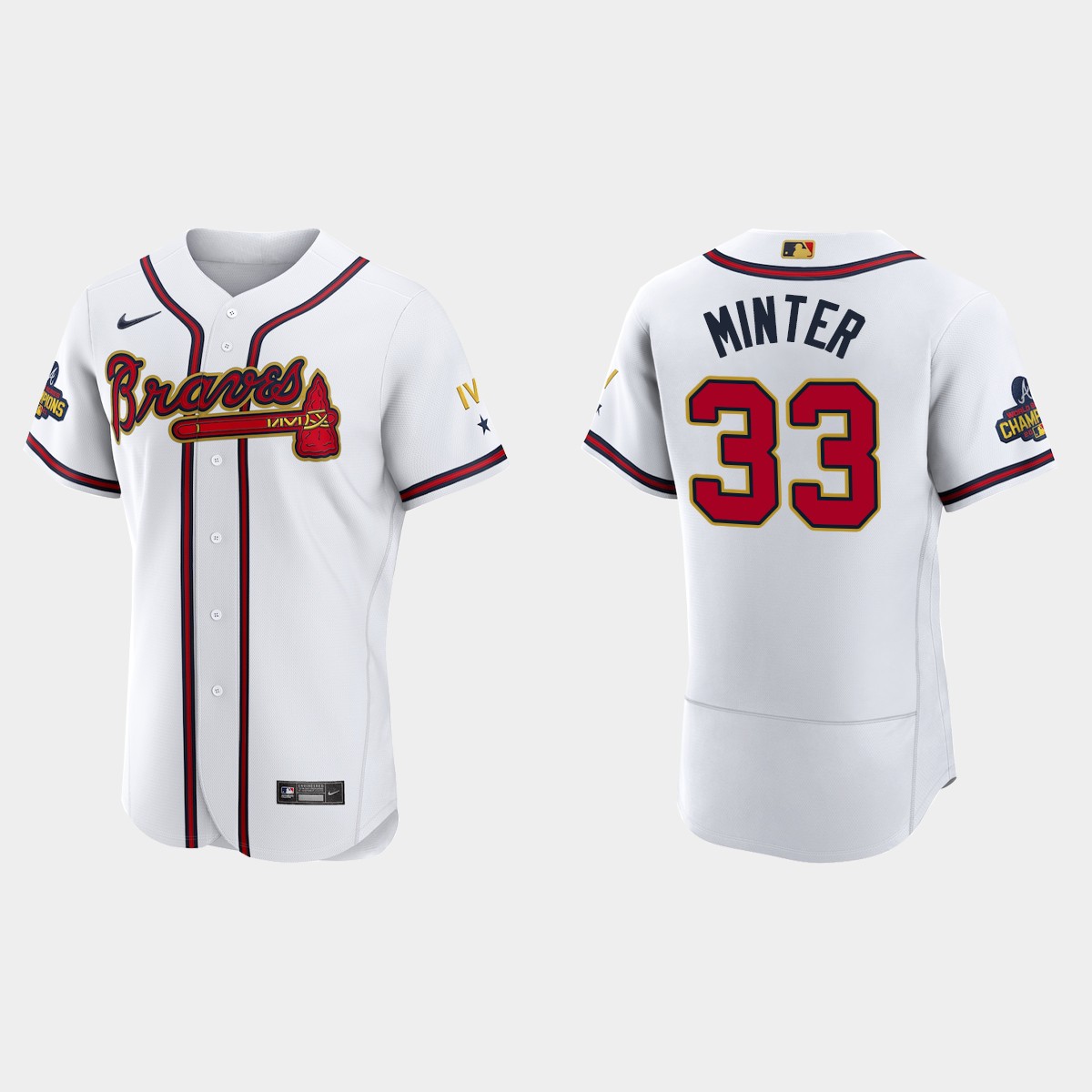 A.J. Minter Atlanta Braves Gold Program White Jersey
