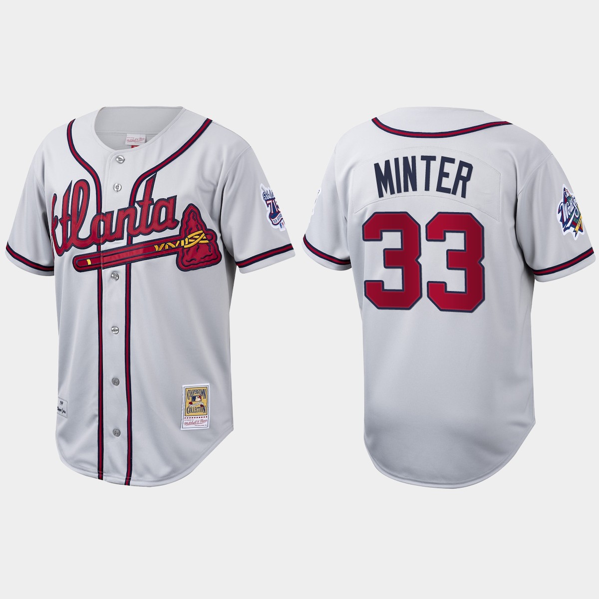 A.J. Minter Atlanta Braves Cooperstown Collection Jersey - White