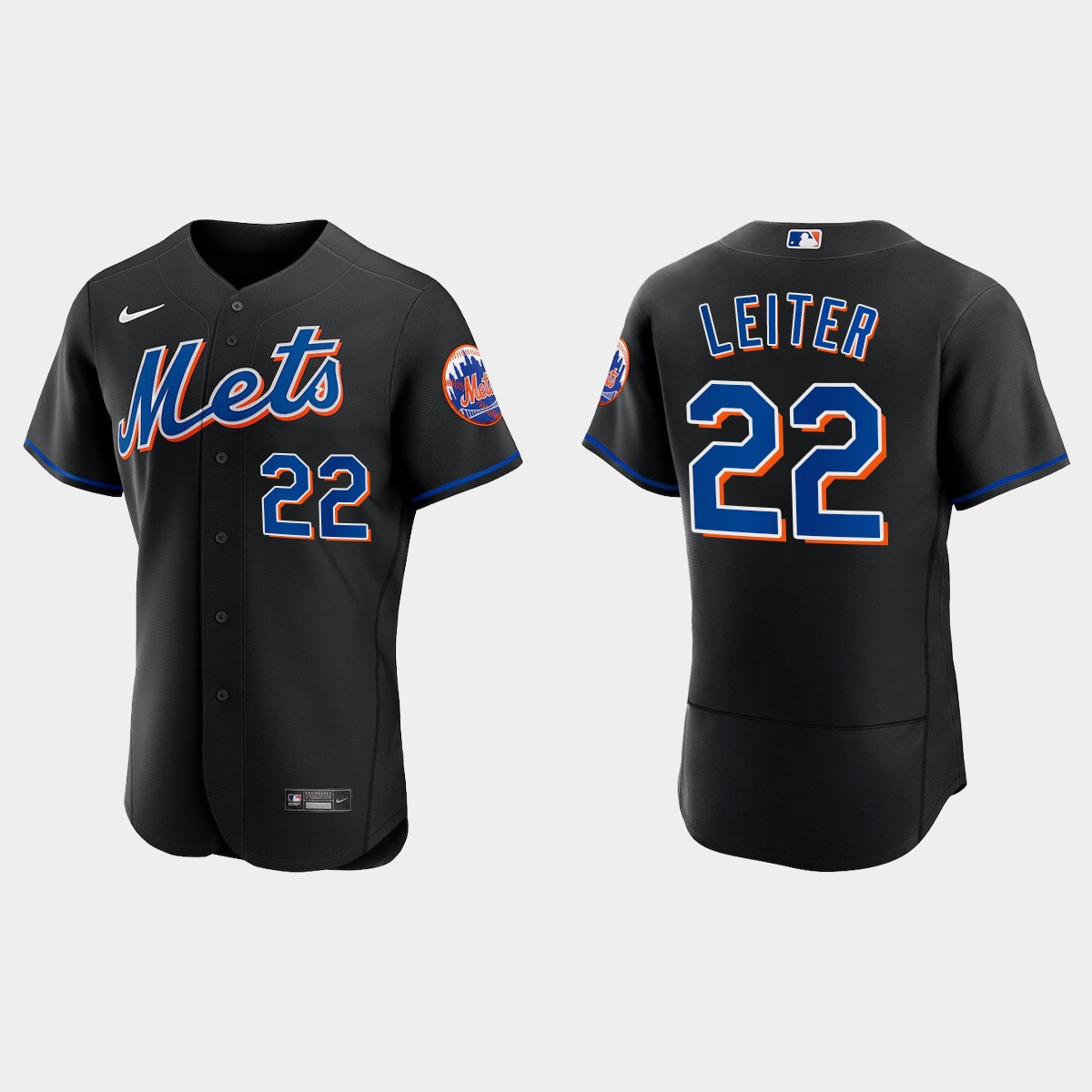 Al Leiter New York Mets Alternate Jersey - Black