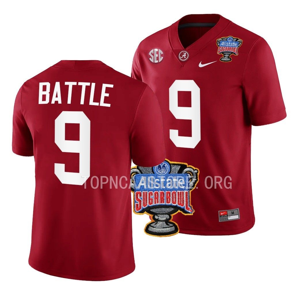 Alabama Crimson Tide Sugar Bowl Jordan Battle #9 Crimson Men's College Jersey