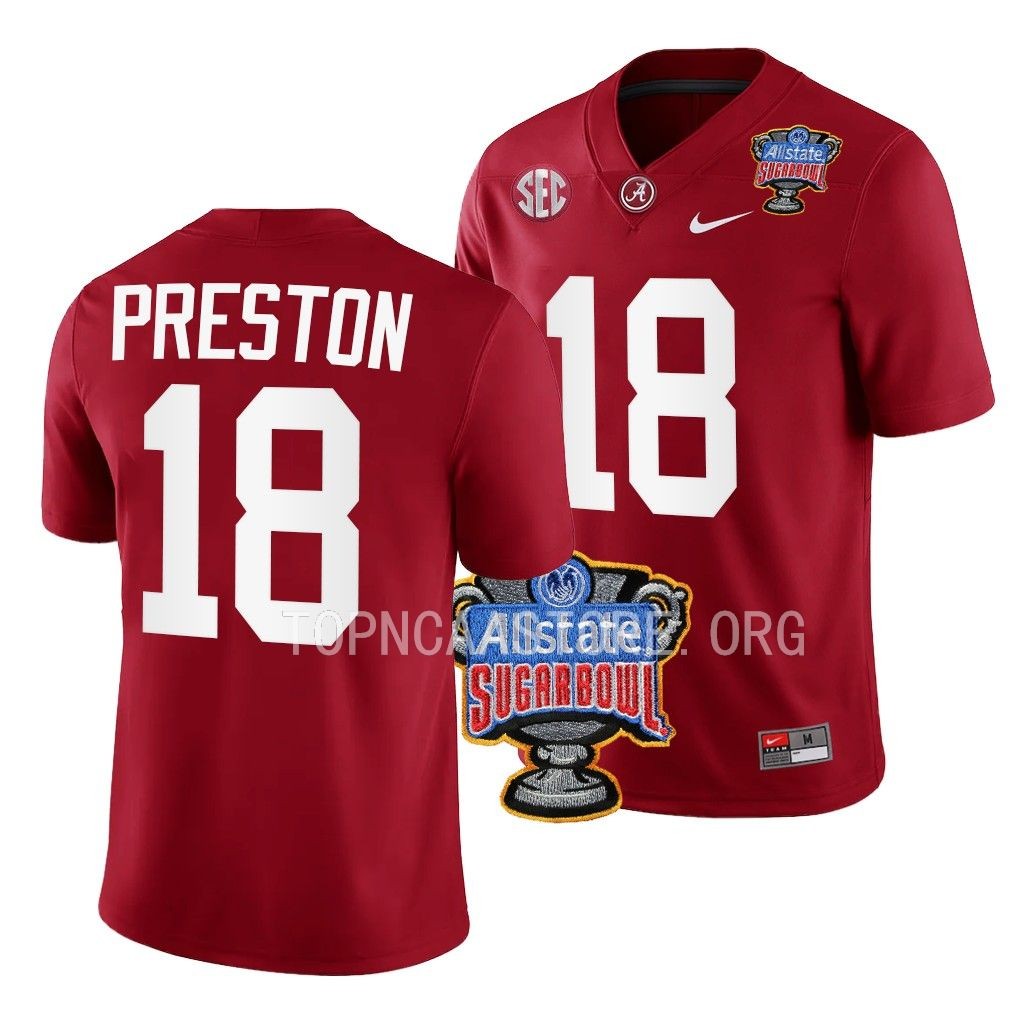 Alabama Crimson Tide Sugar Bowl Shazz Preston #18 Crimson Men's College Jersey