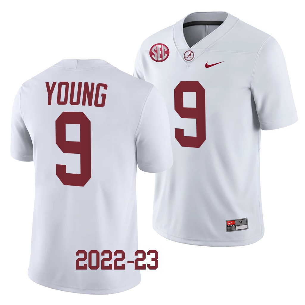 Alabama Crimson Tide Bryce Young Jersey College White #9 Men's Shirt