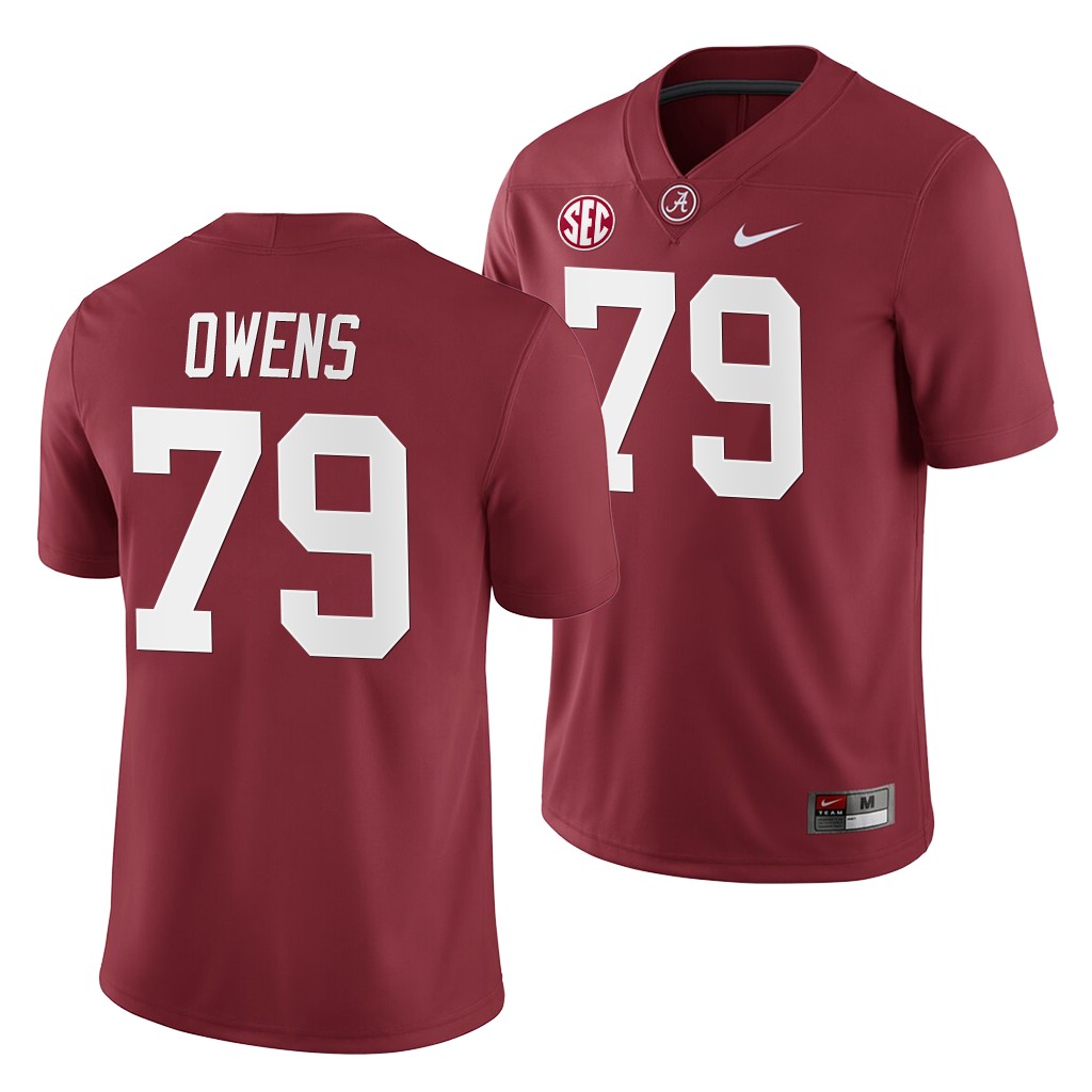 Alabama Crimson Tide Chris RS Owens Crimson Home Game Jersey 