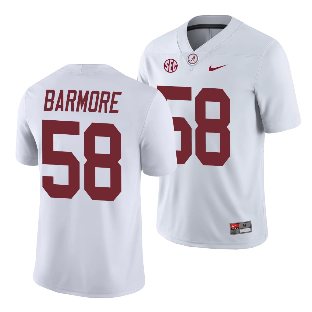 Alabama Crimson Tide Christian Barmore Game White College Jersey