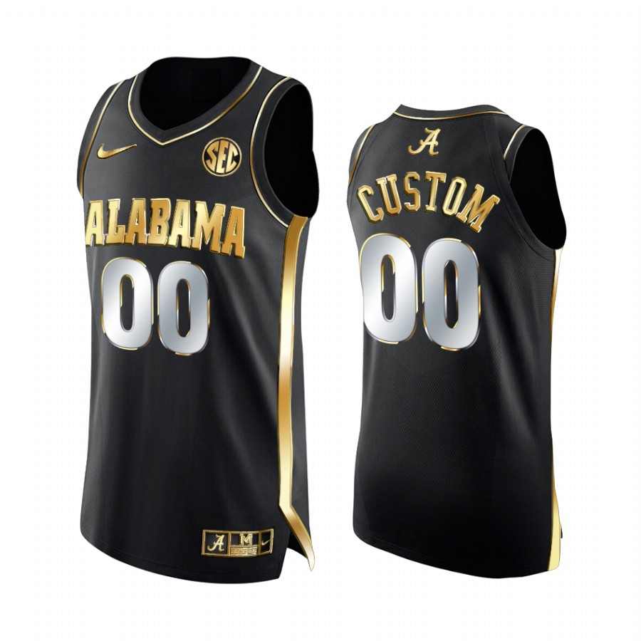 Alabama Crimson Tide Custom March Madness Sweet 16 Jersey Black Golden