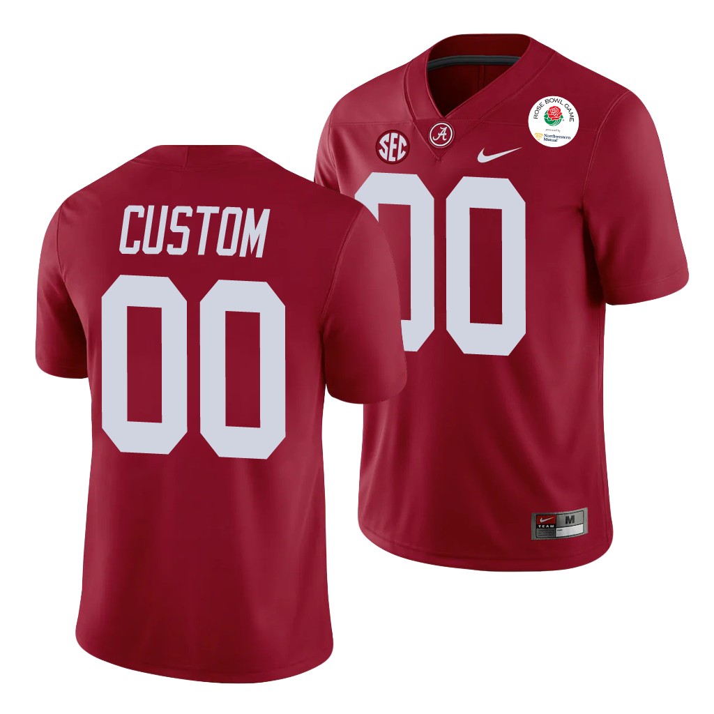 Alabama Crimson Tide Custom Rose Bowl Crimson College Jersey