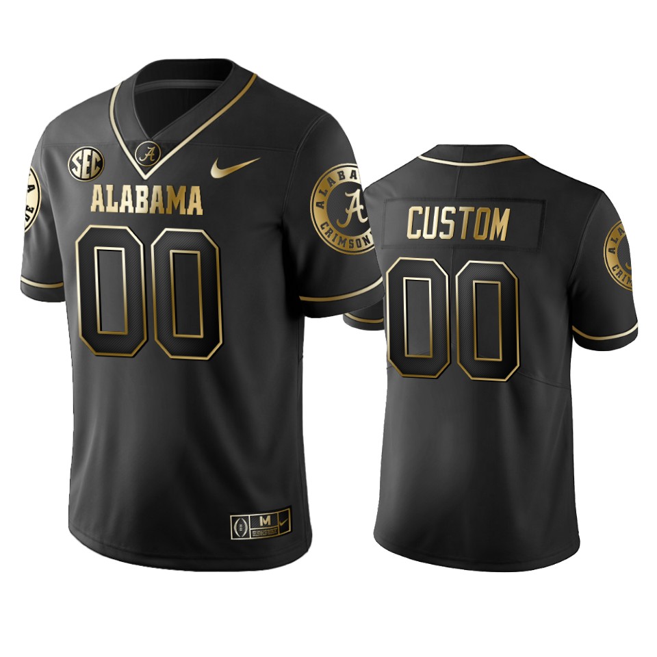 Alabama Crimson Tide Custom Black Golden Edition Limited Jersey