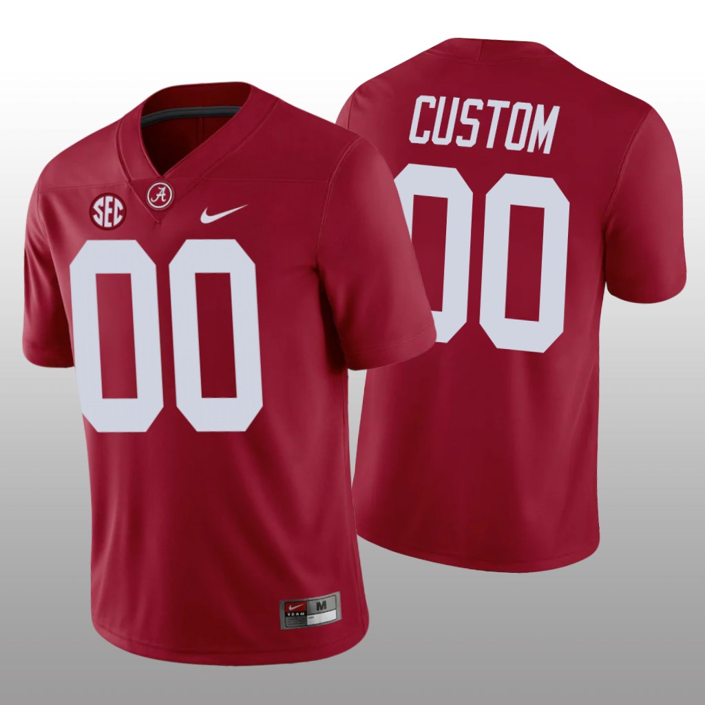 Alabama Crimson Tide Custom Crimson College Jersey Game - Men's