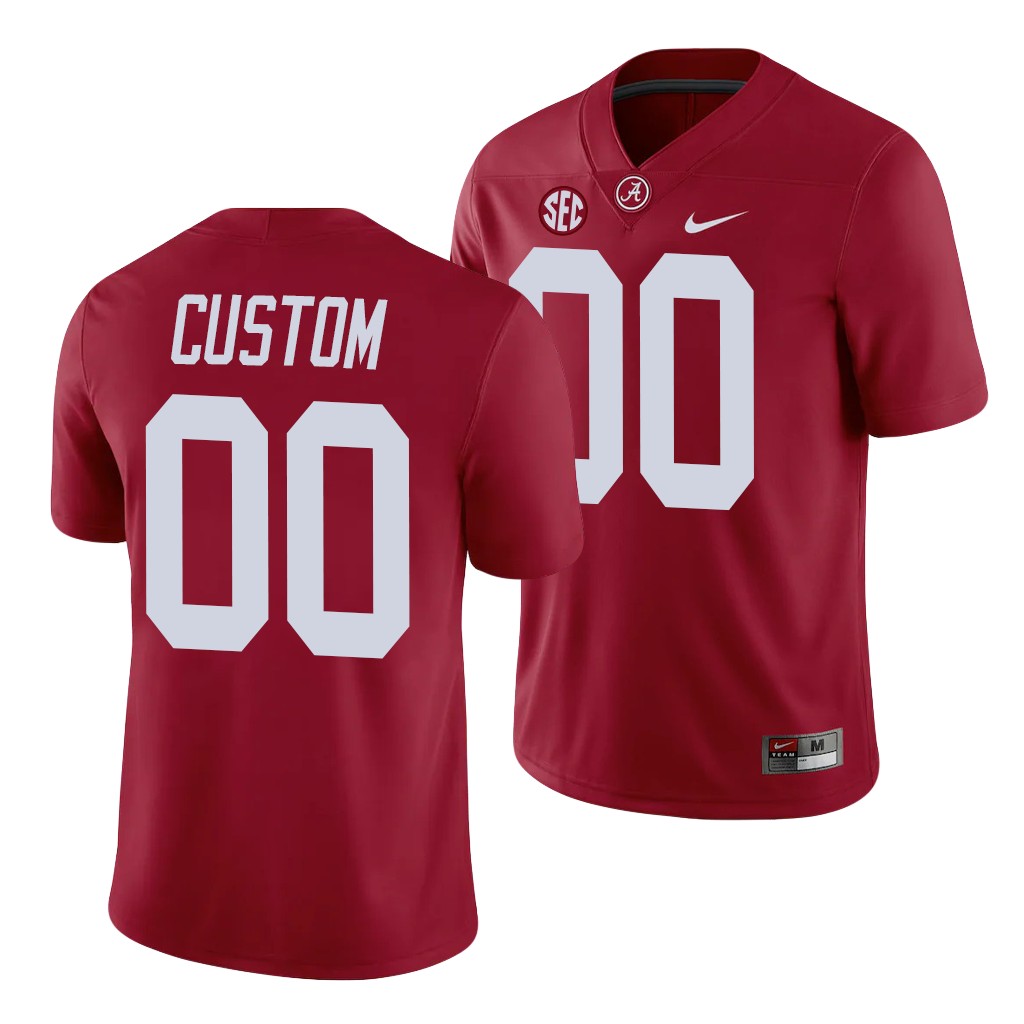 Alabama Crimson Tide Custom Game Crimson College Jersey
