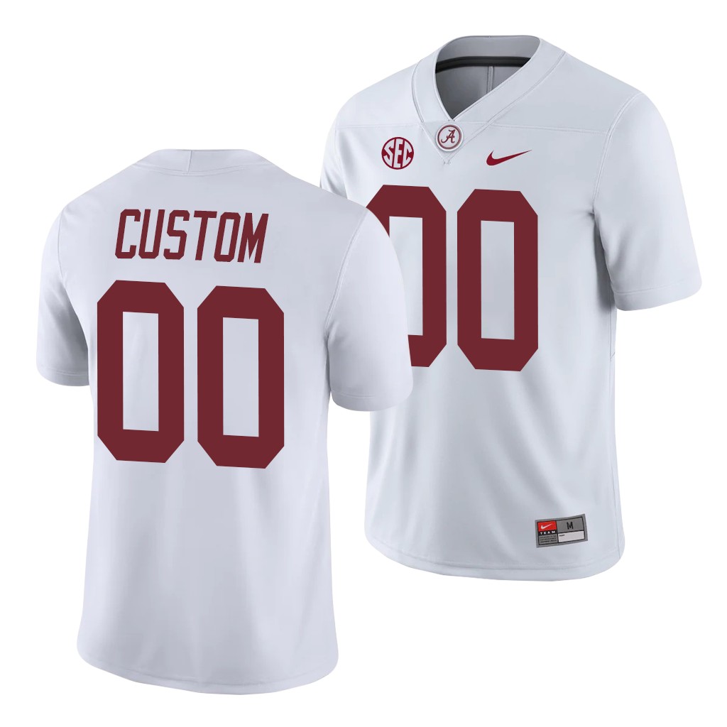 Alabama Crimson Tide Custom Game White College Jersey