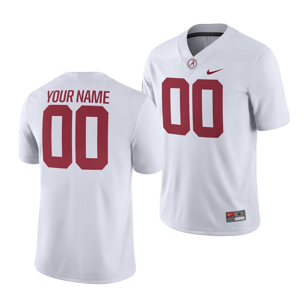 Alabama Crimson Tide Custom Men's White College Jersey