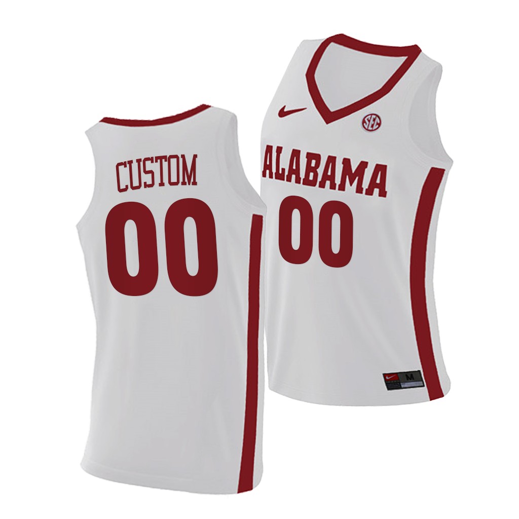 Alabama Crimson Tide Custom White College Jersey