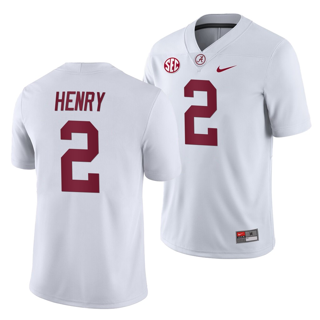 Alabama Crimson Tide Derrick Henry White College Away Game Jersey