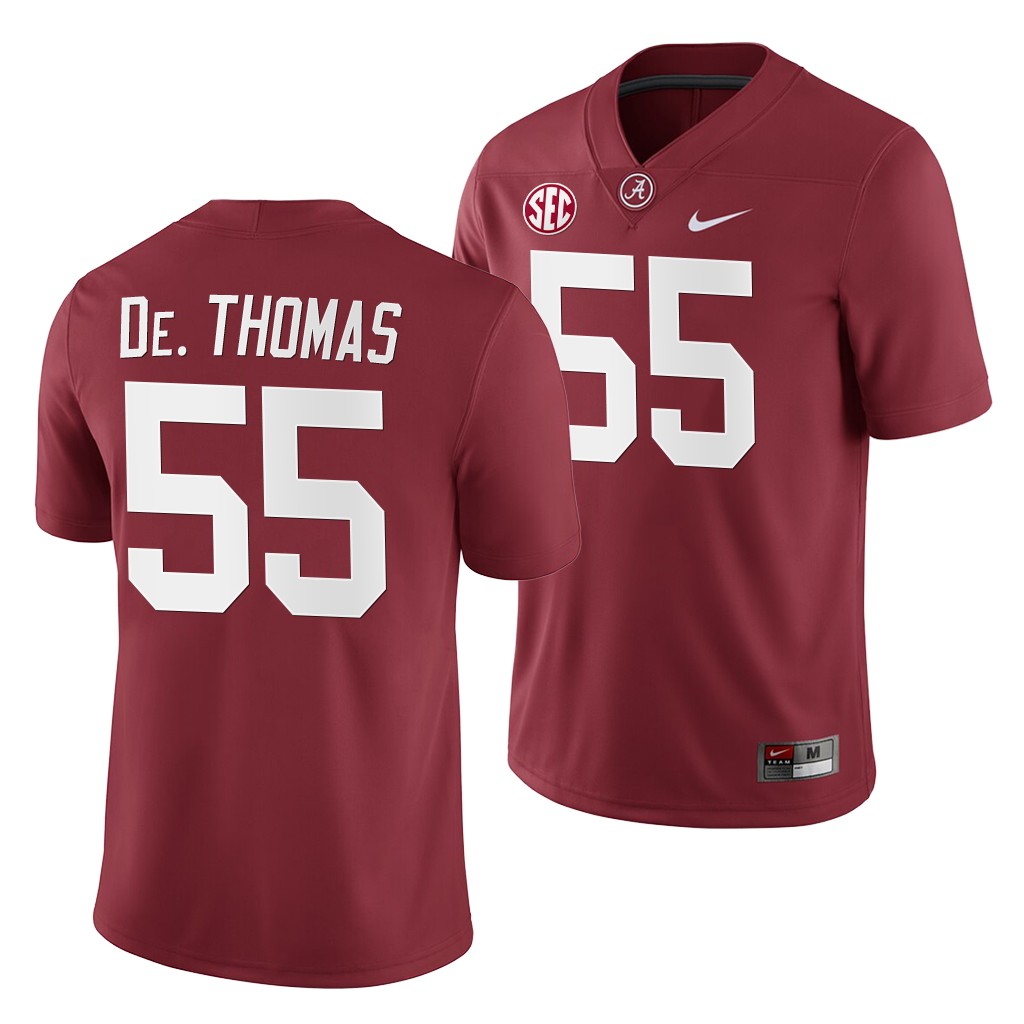 Alabama Crimson Tide Derrick Thomas Crimson Home History Player Jersey 