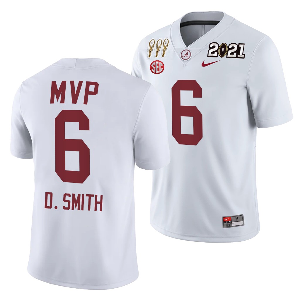Alabama Crimson Tide DeVonta Smith Rose Bowl Offensive MVP Jersey White Special Commemorate