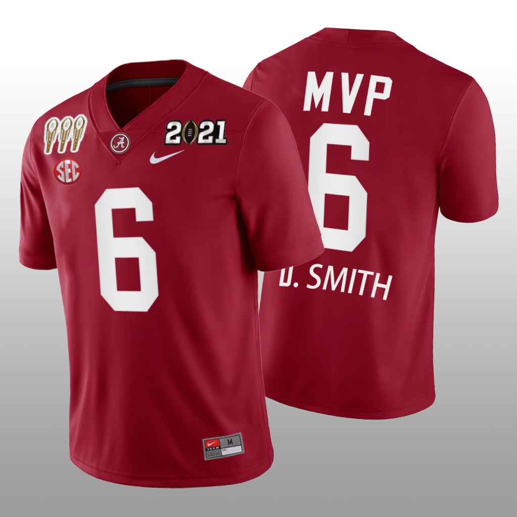Alabama Crimson Tide DeVonta Smith Crimson Special Commemorate Jersey Rose Bowl Offensive MVP - Men